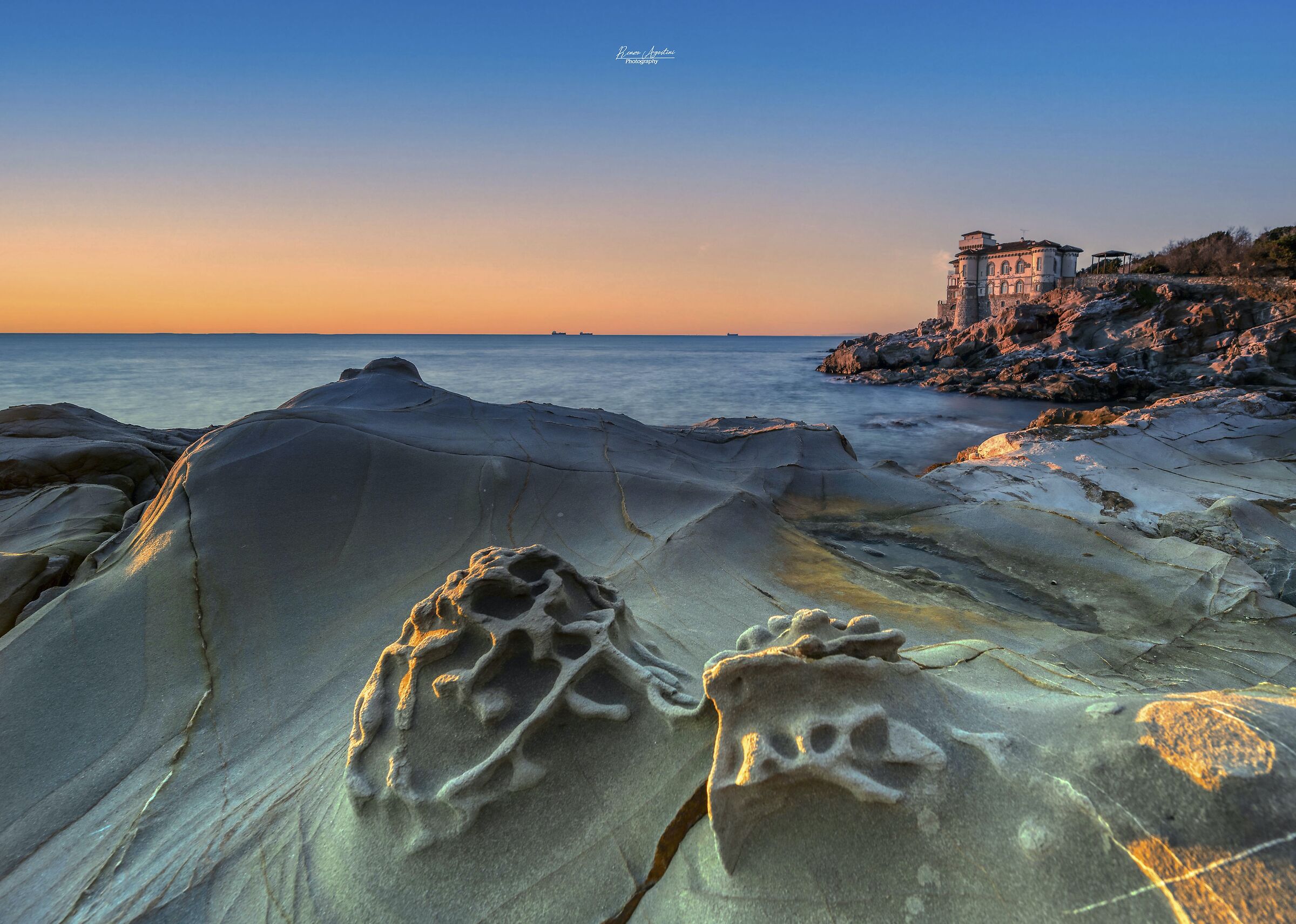 Livorno-Castel Boccale at sunset.
