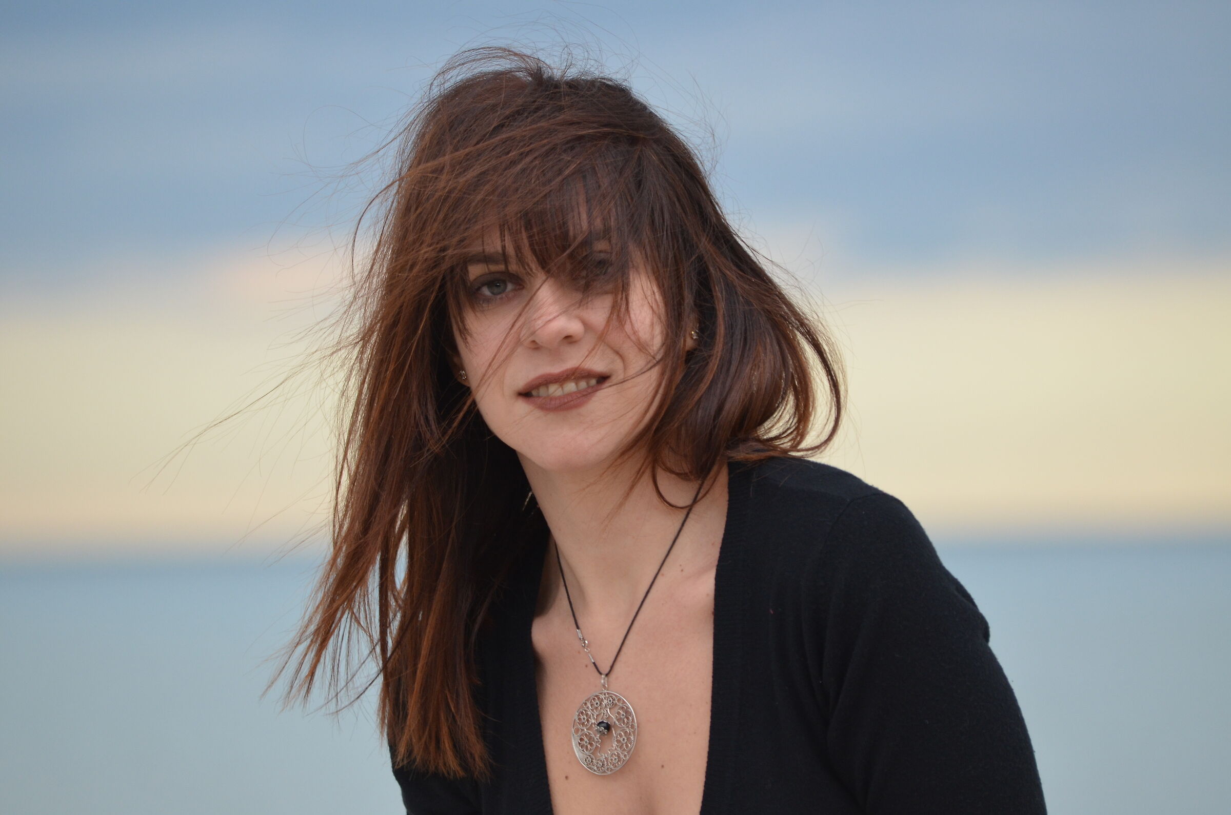 In front of the background