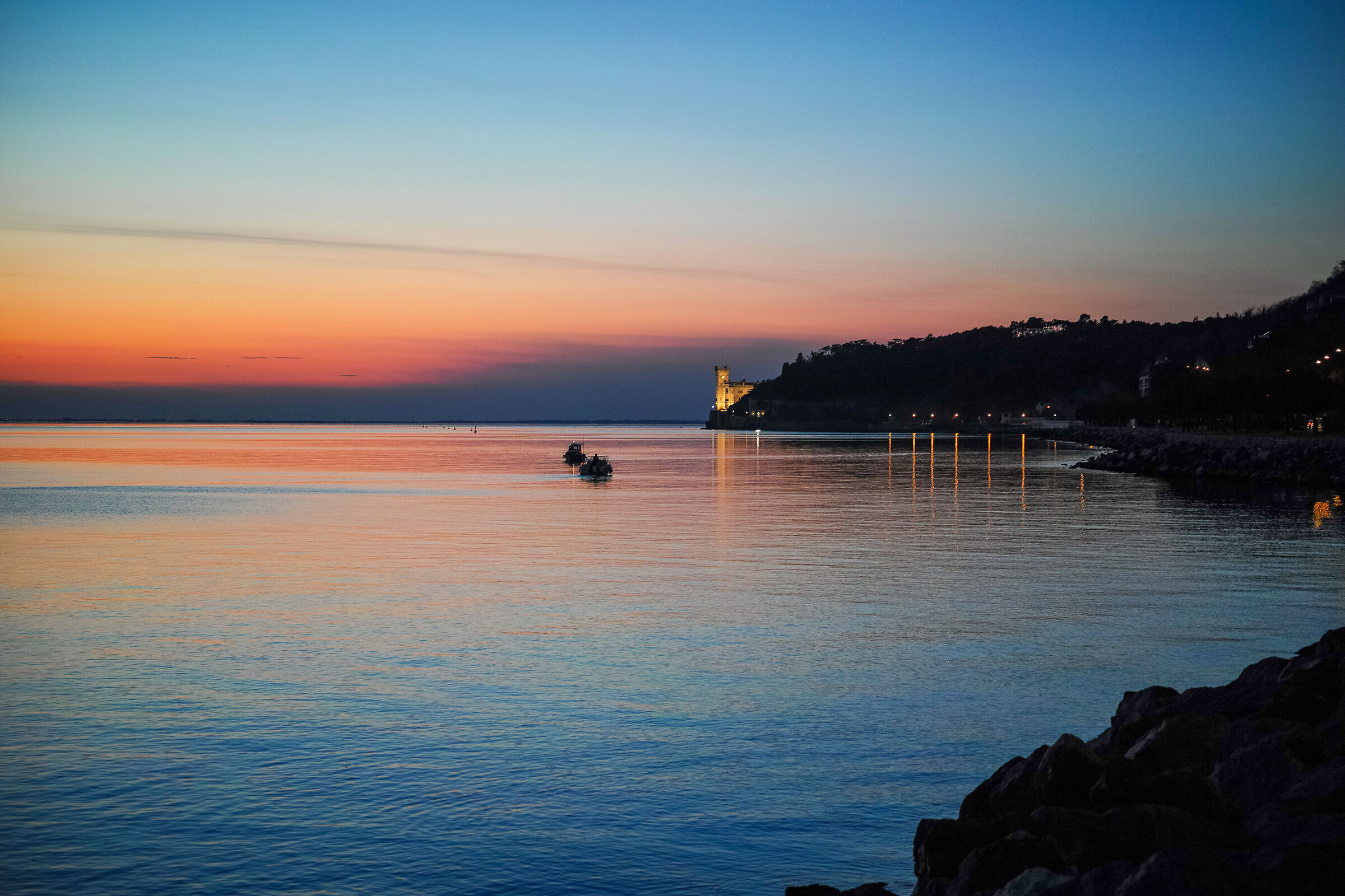Castello di Miramare al tramonto