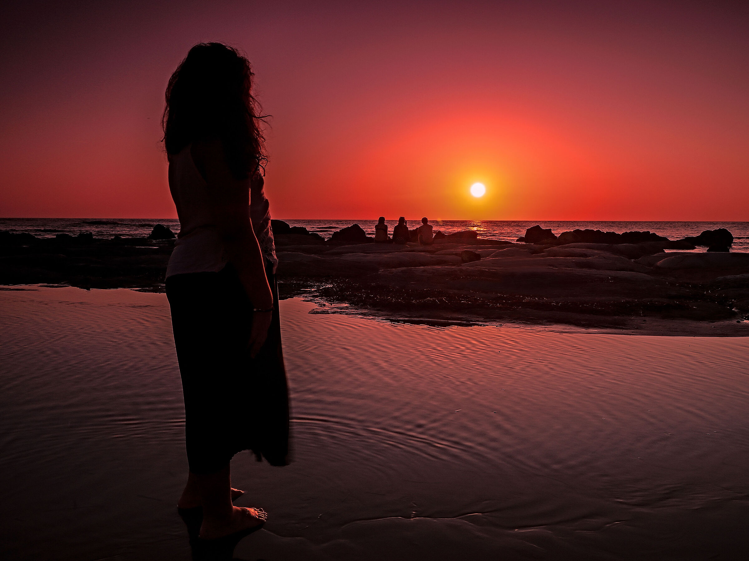 Little girl at sunset
