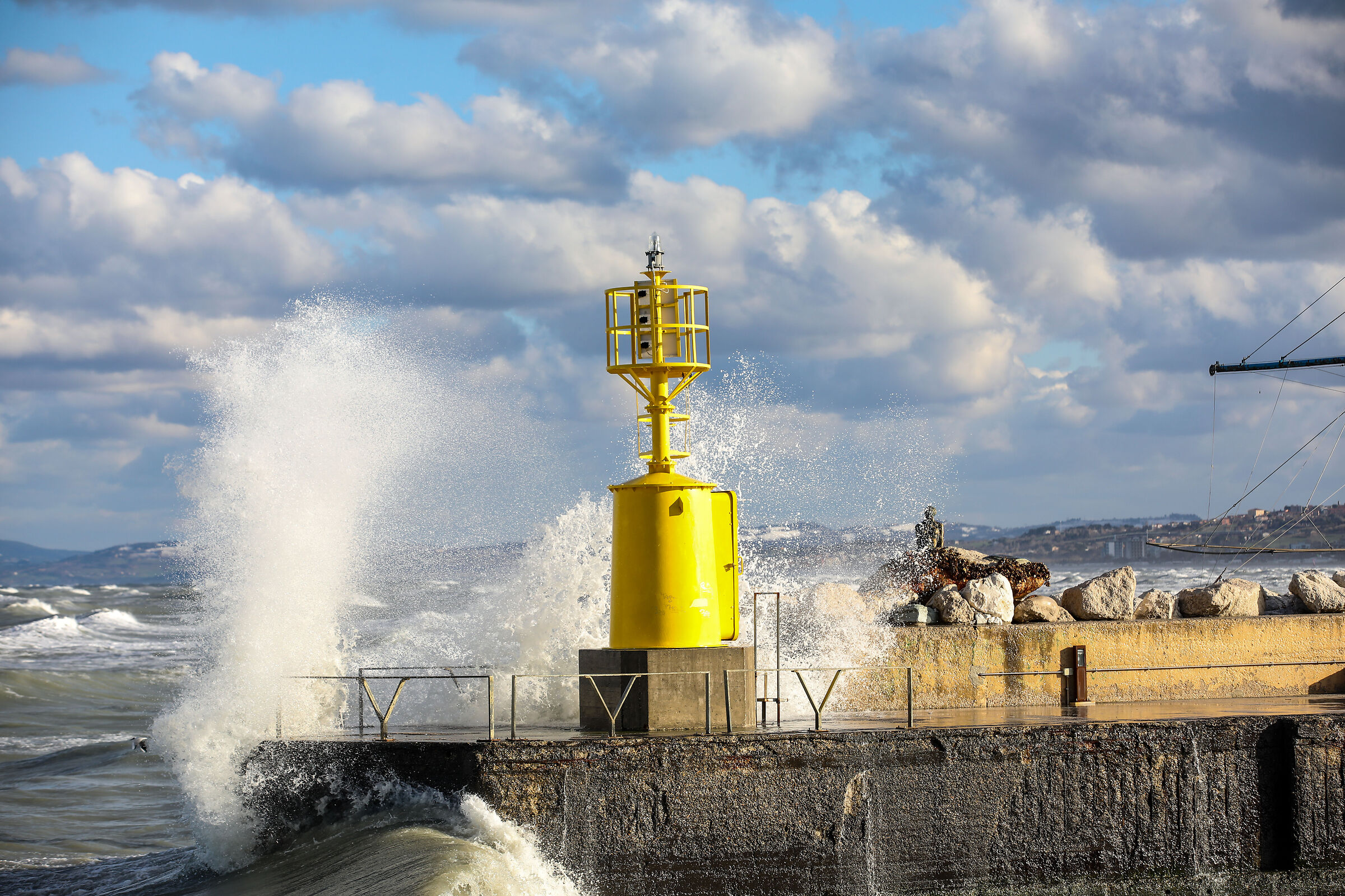 Stormy sea in Senigallia