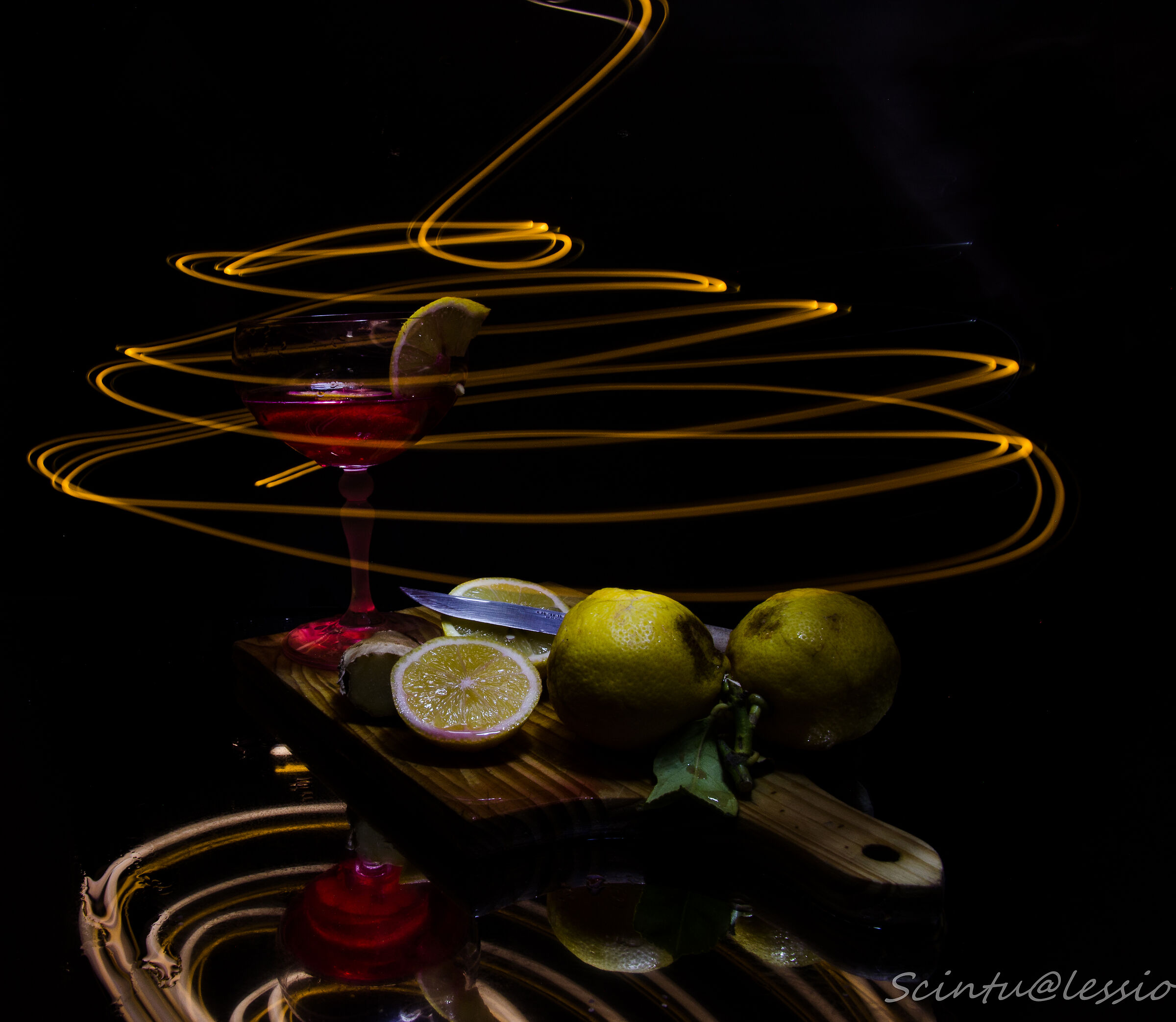 Light painting in happy hour