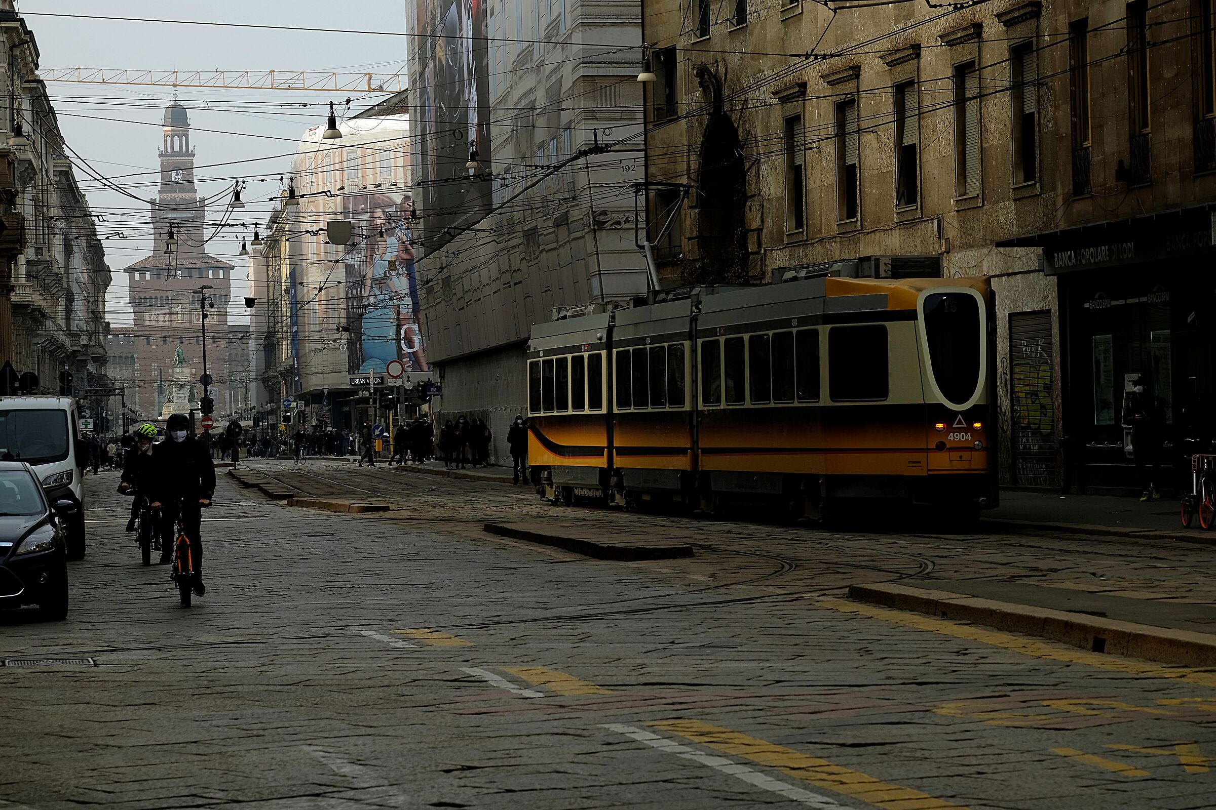 Tram and Sforzesco Castle