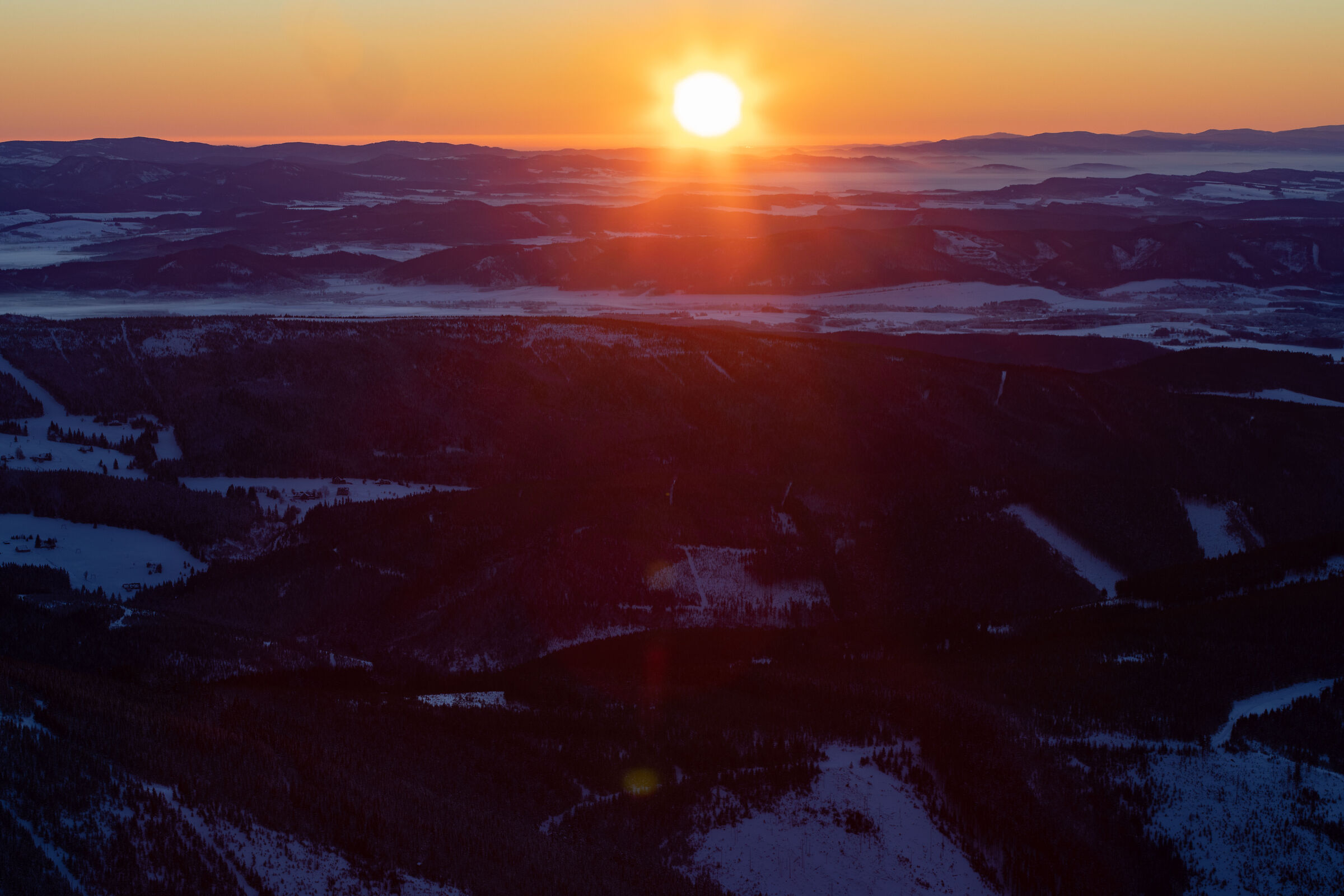Sunrise from Śniezka (1,603 m)