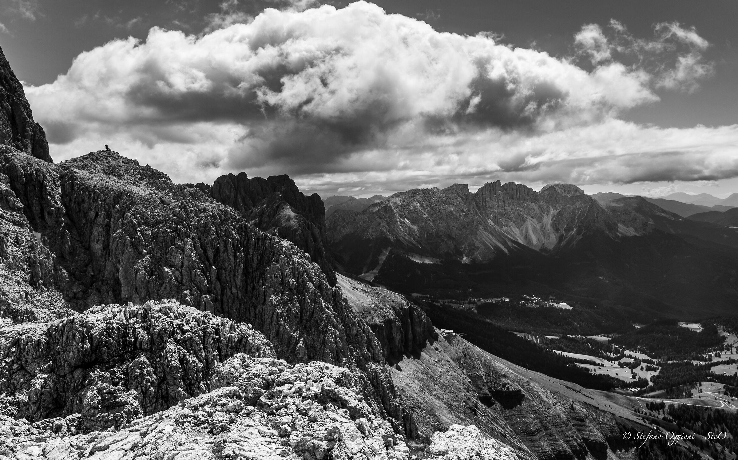 Vista del gruppo del Latemar da P.so Santner
