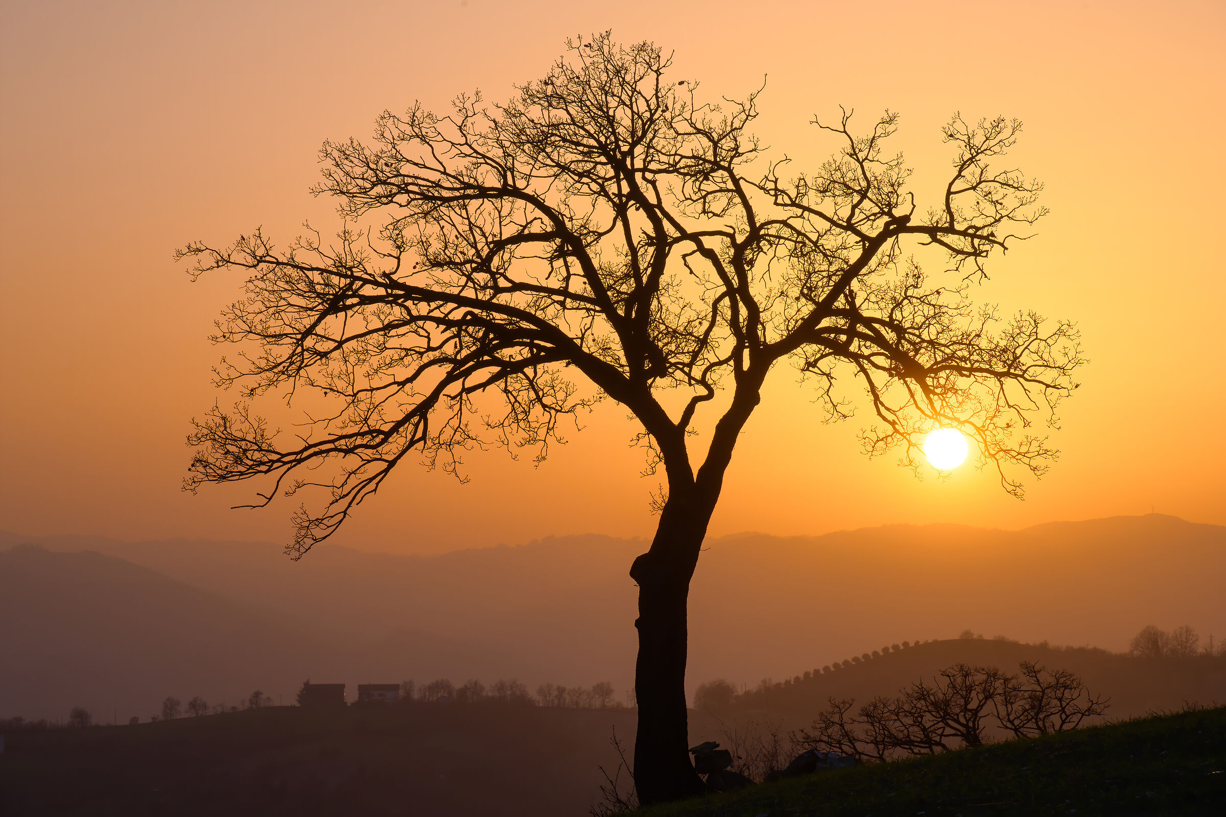 Sunset over the Reggio Emilia hills