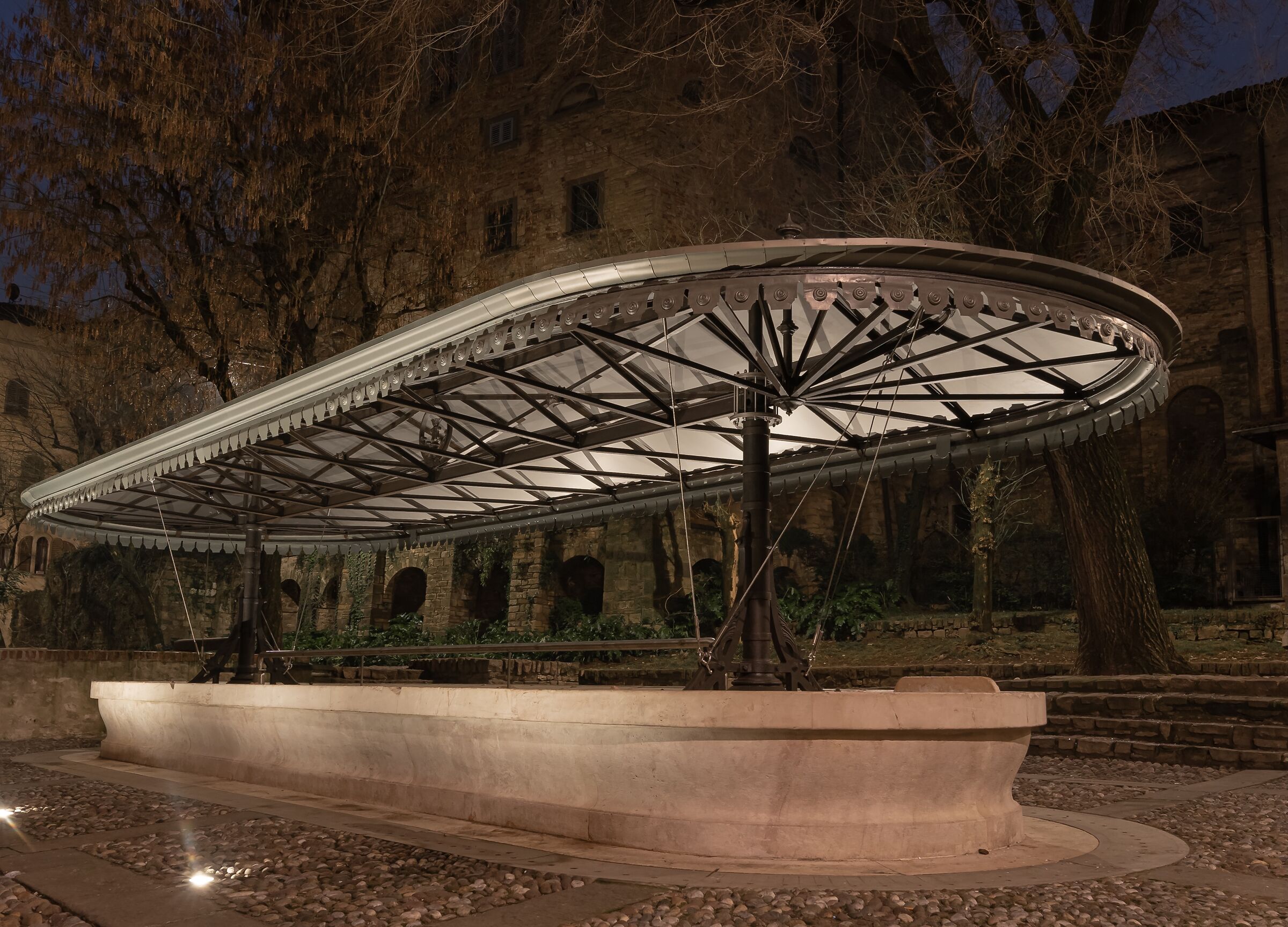 Ancient washbasher in Città Alta Bergamo