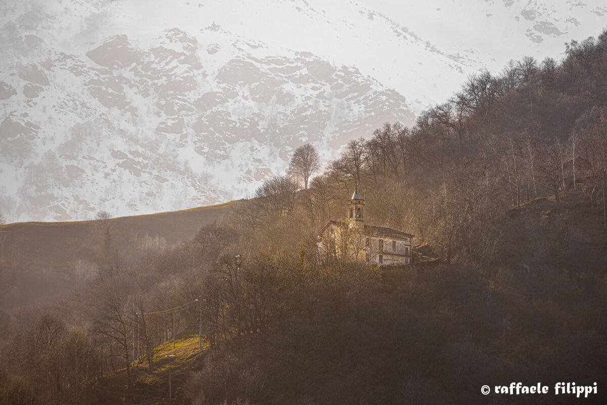 Sunset over the Church of SS Bernardo and Giuseppe Bagner