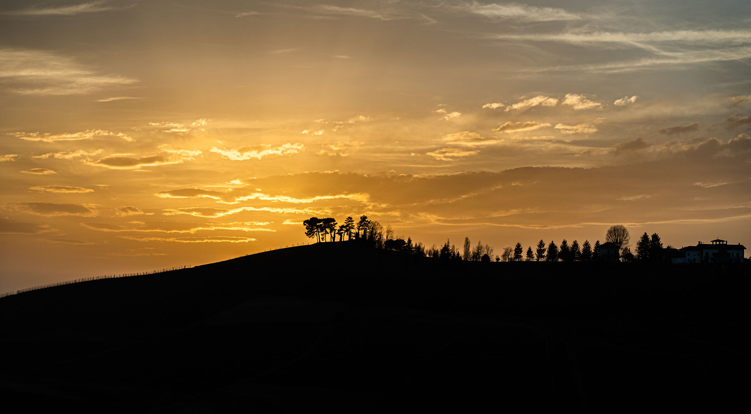 Sunset in Castagnole delle Lanze .Golden hour