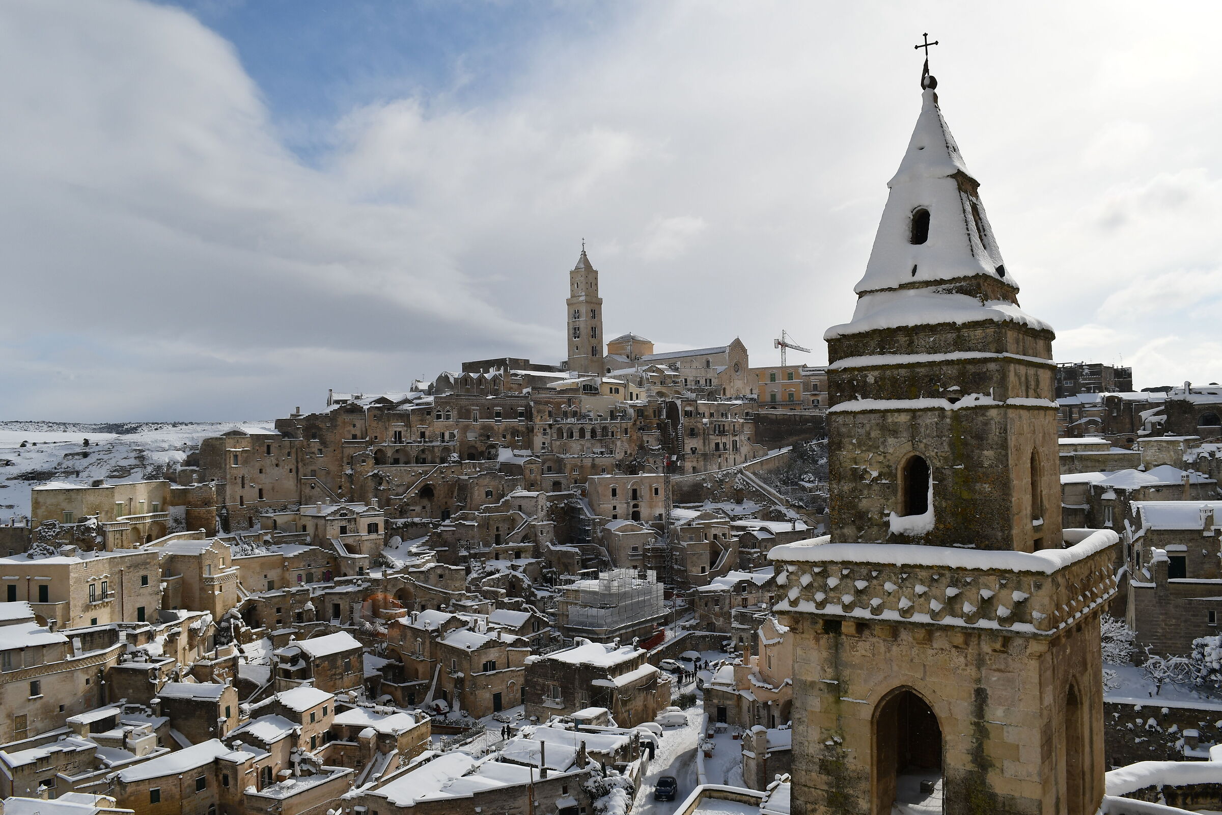 I Sassi di Matera imbiancati