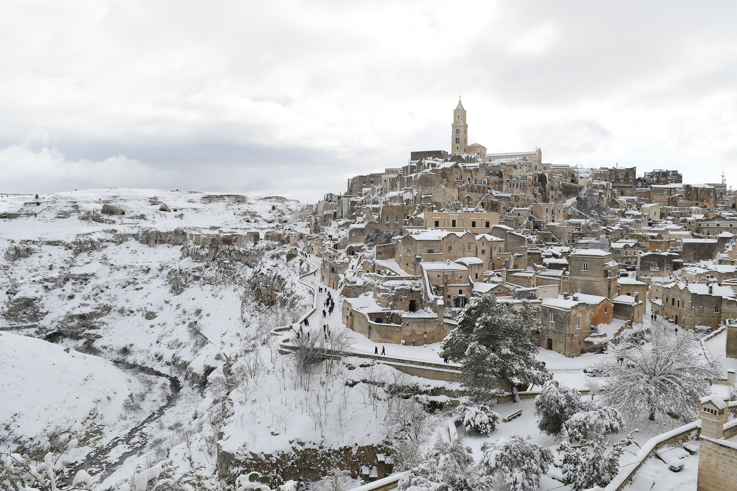 I Sassi di Matera imbiancati