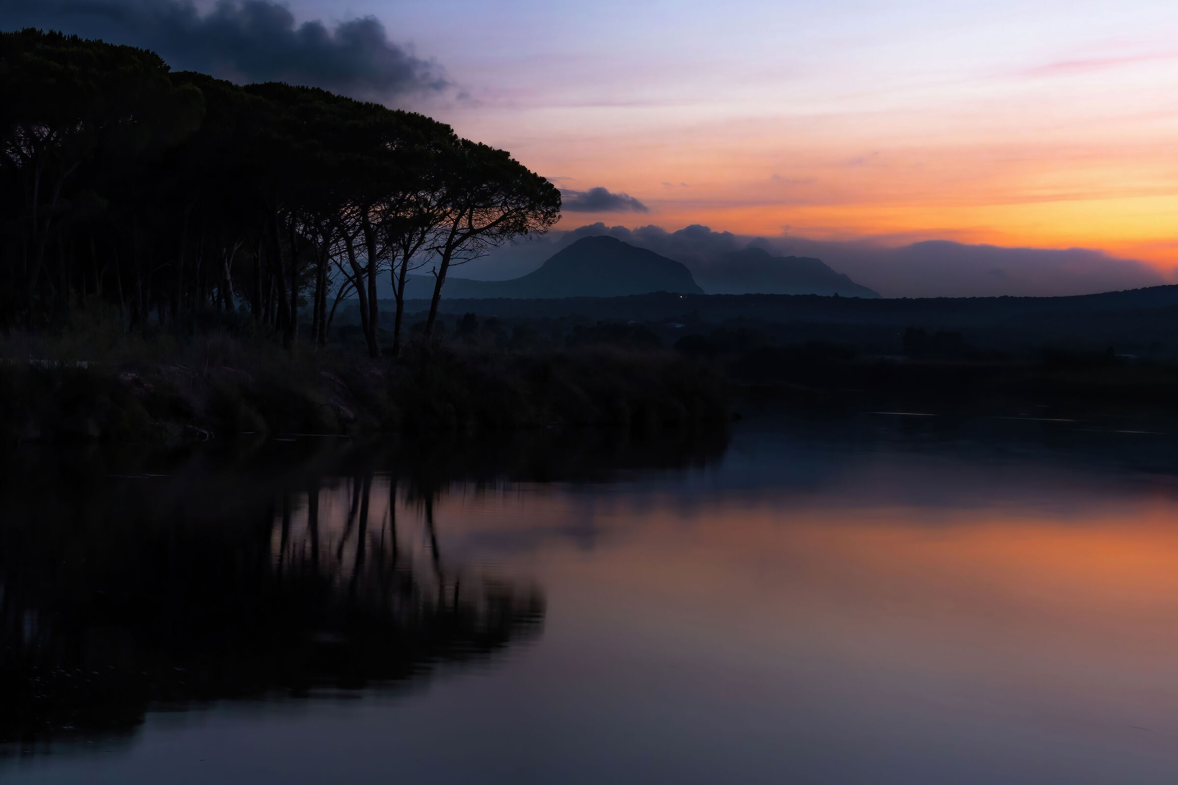 Sunset over the river