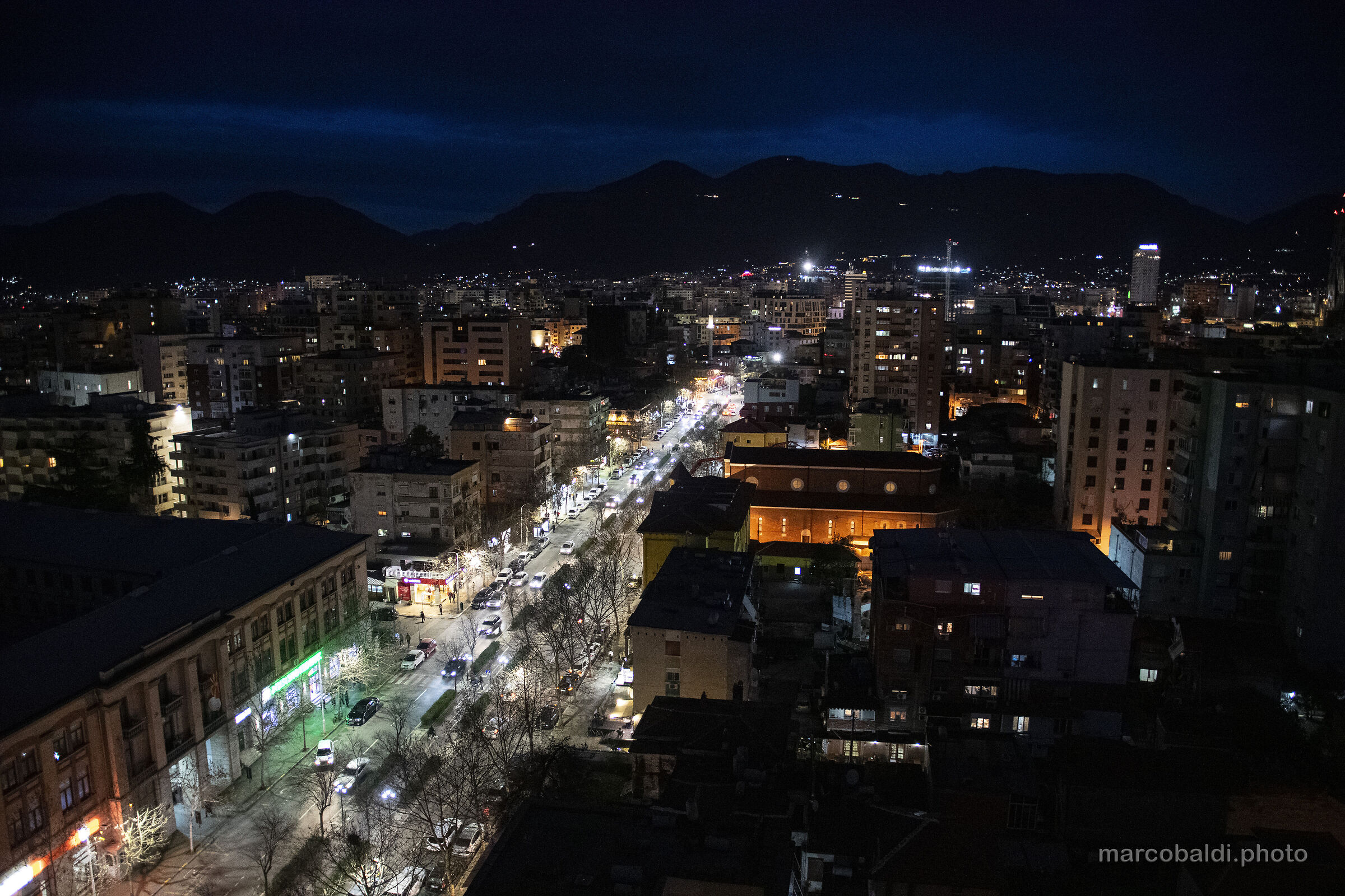 Tirana at night