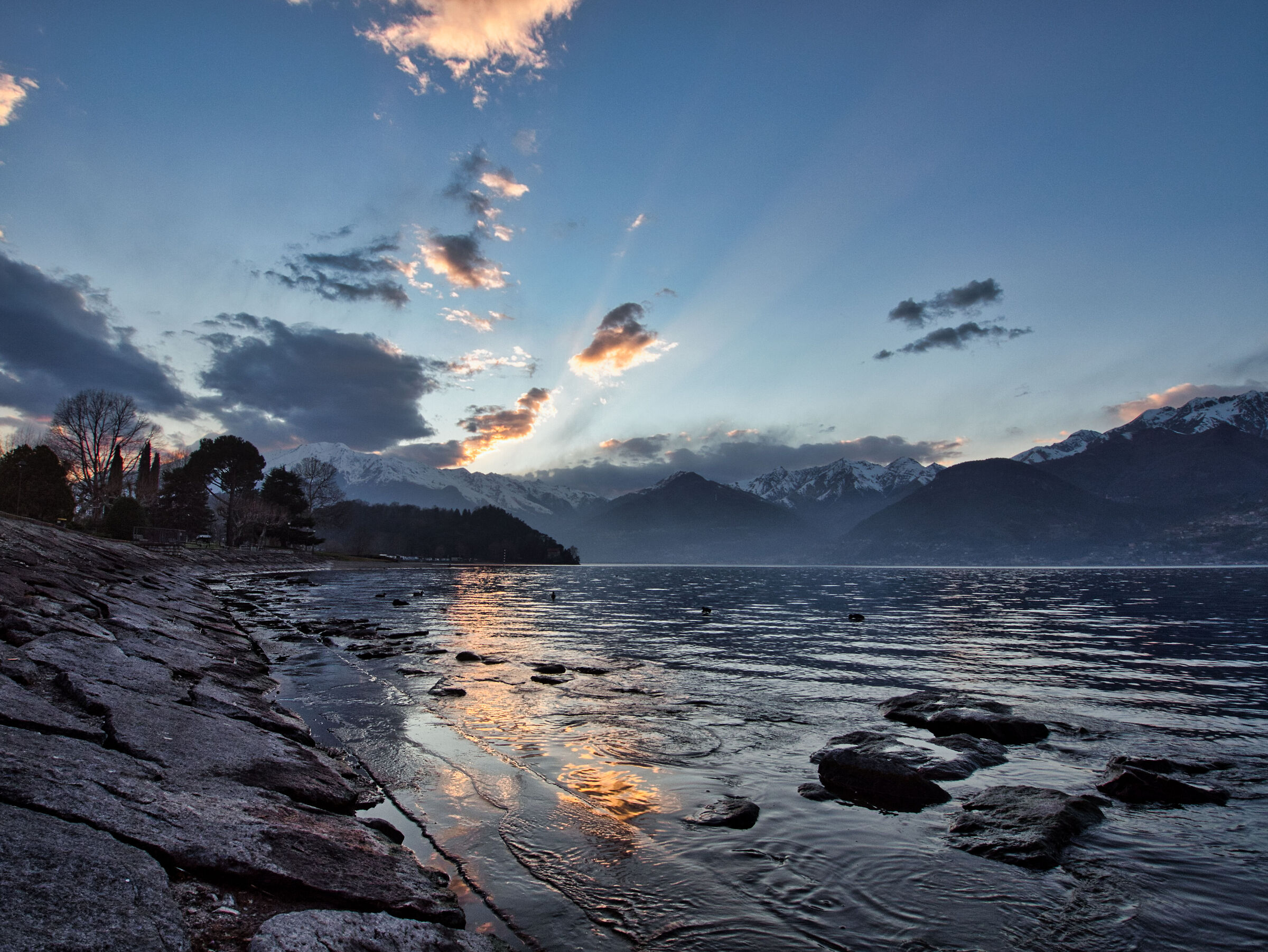 Sunset over the lake