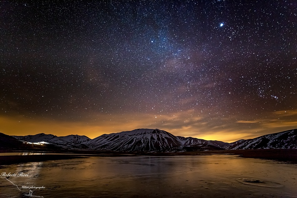 the sky painted with stars