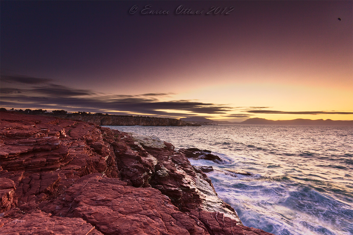 Cala Rossa at sunset
