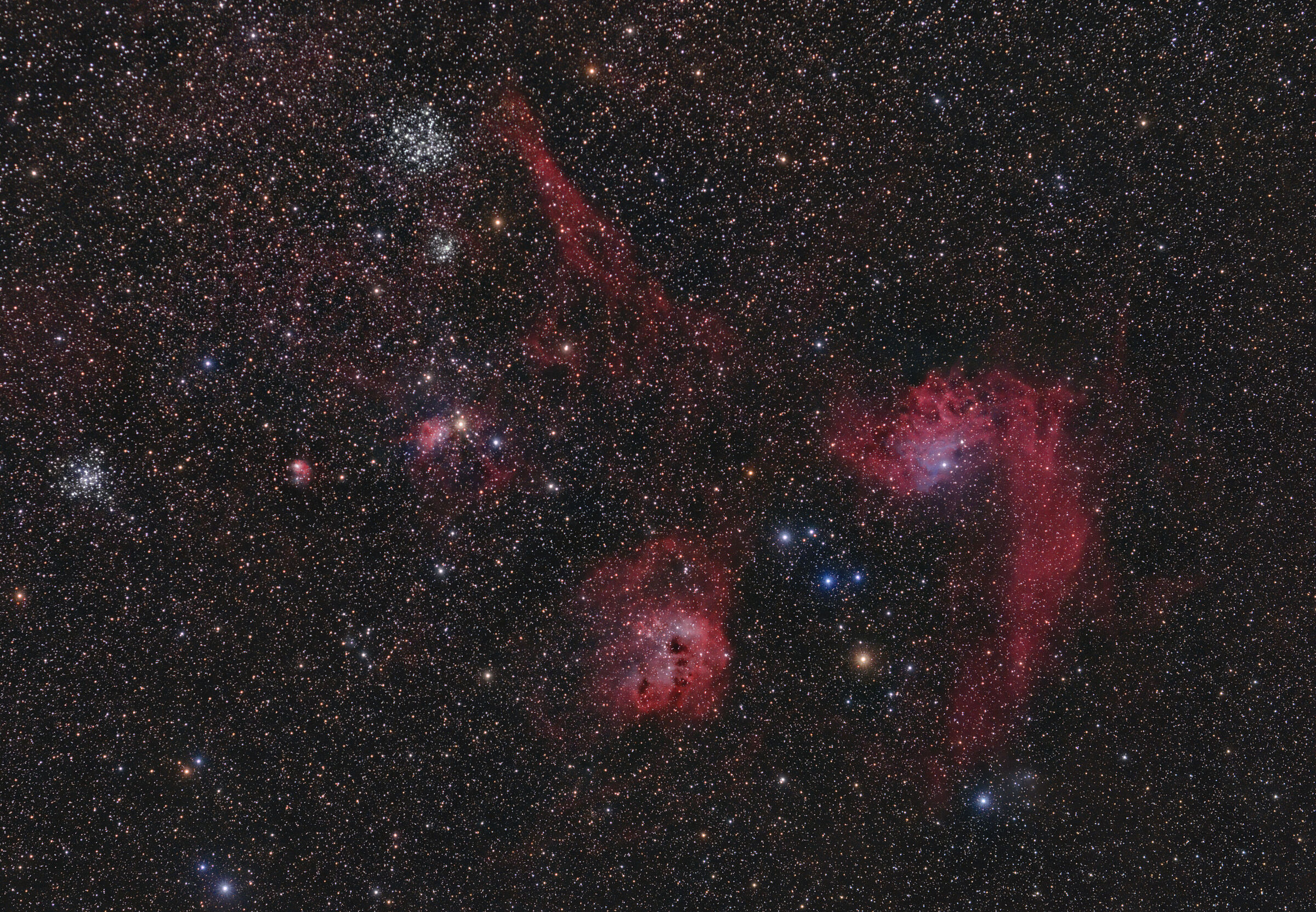 Auriga nebulae and clusters