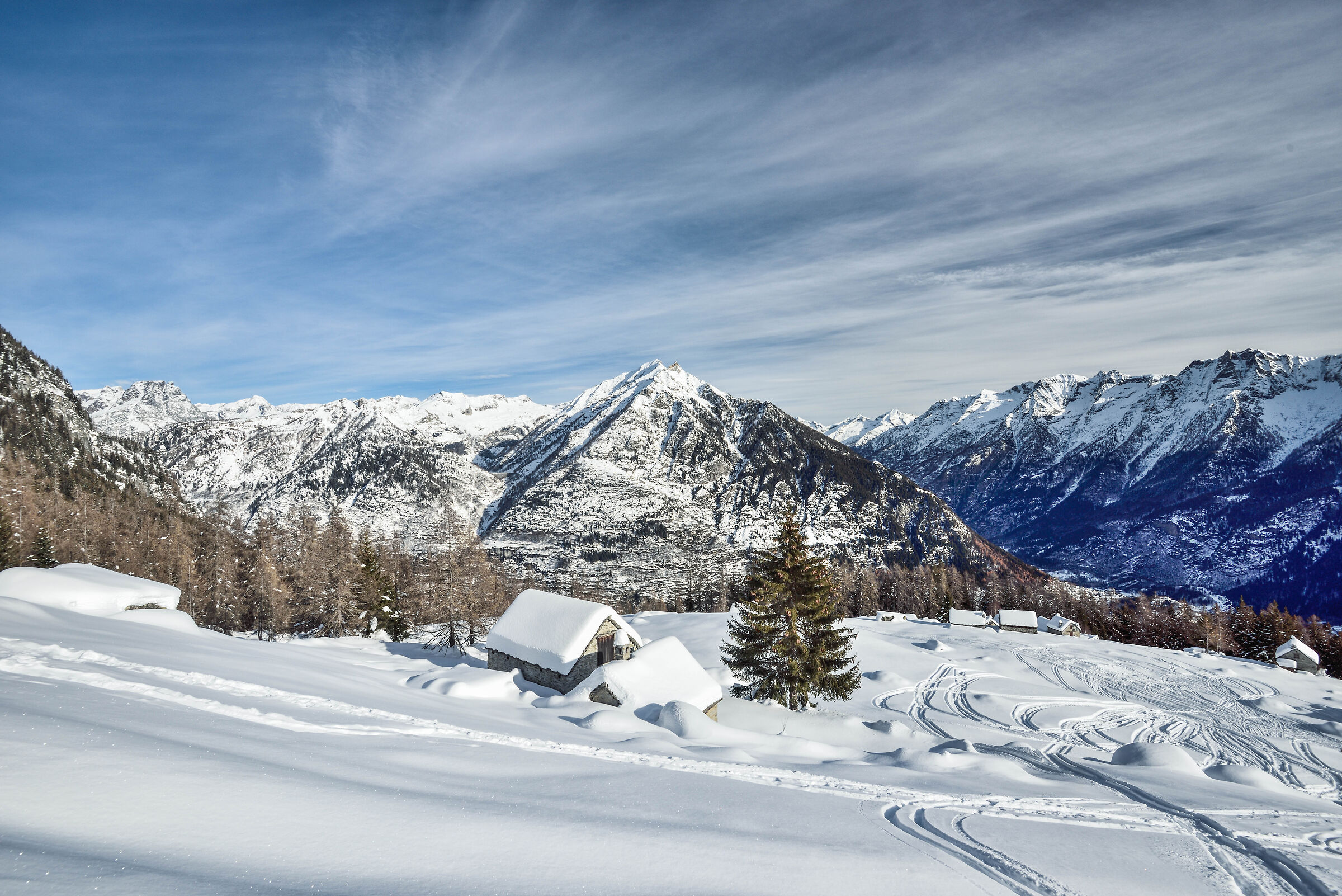 lungo la ripida salita dall'Alpe Deccia inferiore