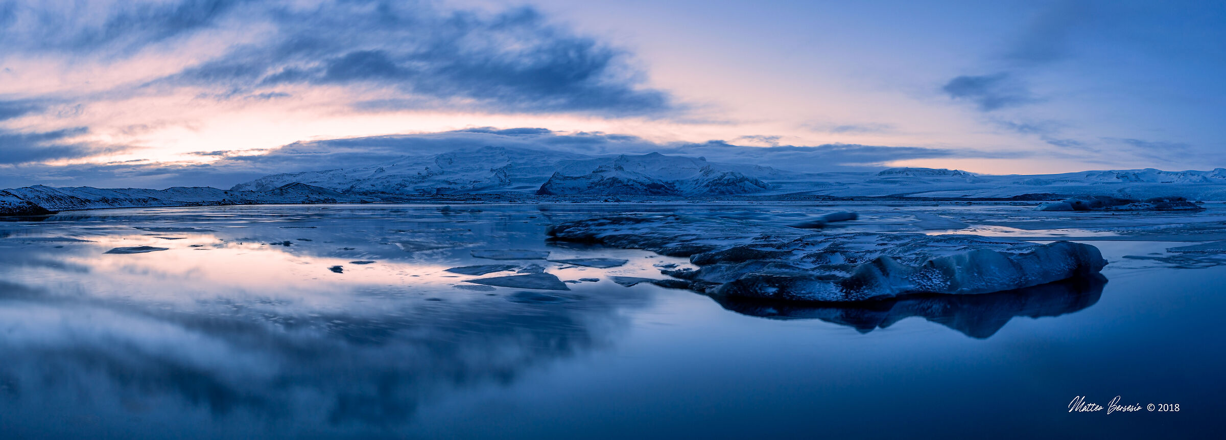 Sunset in Jokulsarlon