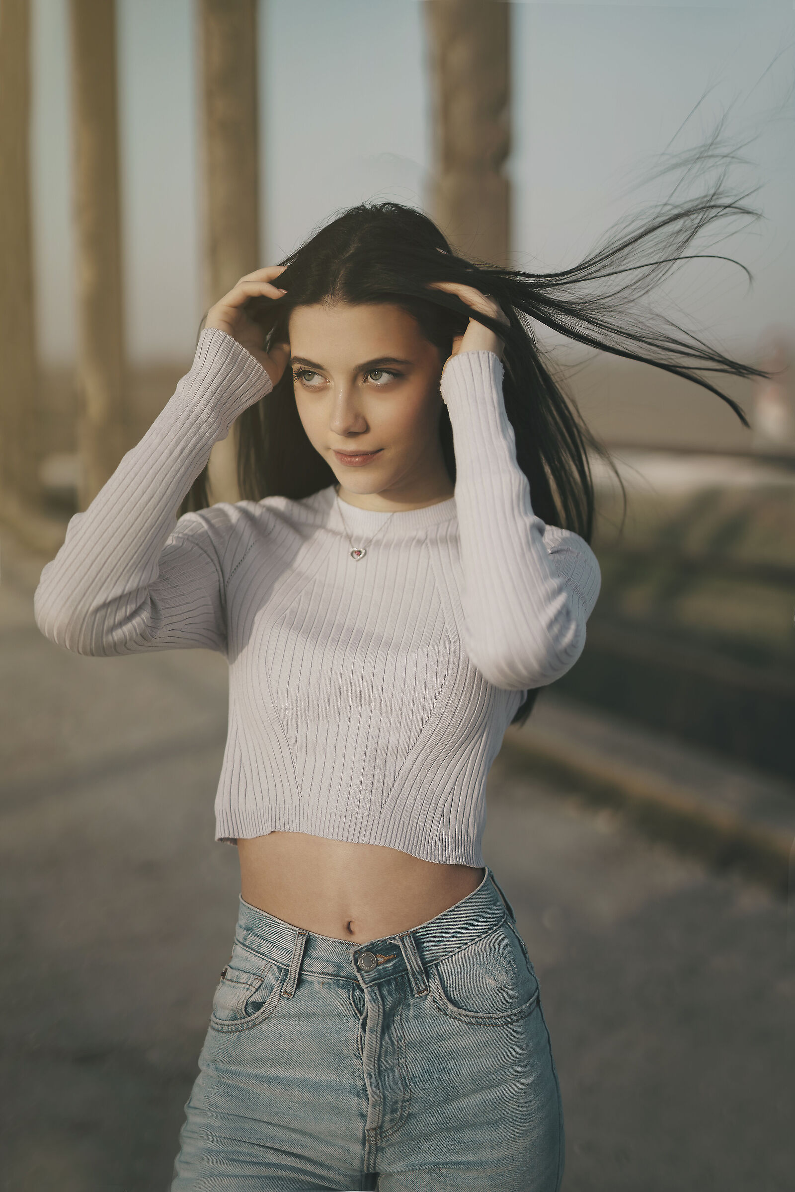 con le luci del tramonto