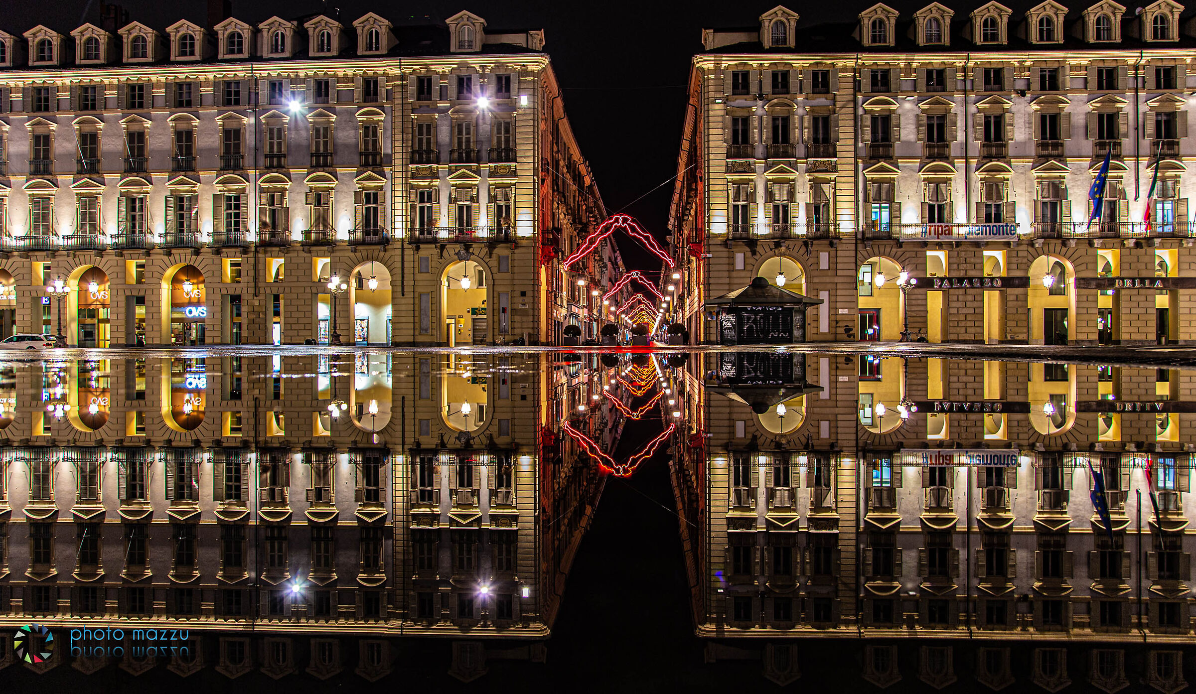 Turin - kaleidoscopic portion of Piazza Castello