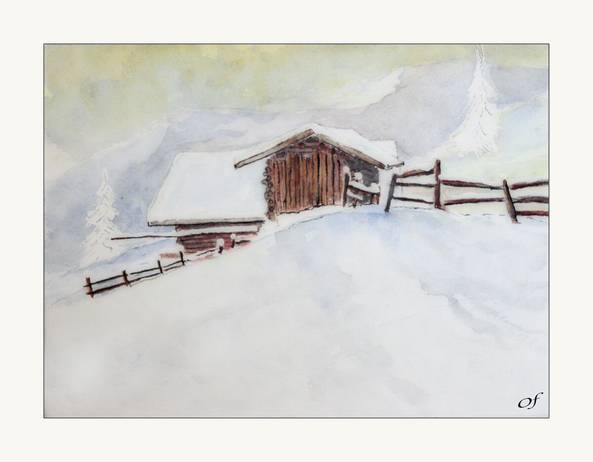 watercolor (Trentino hut)