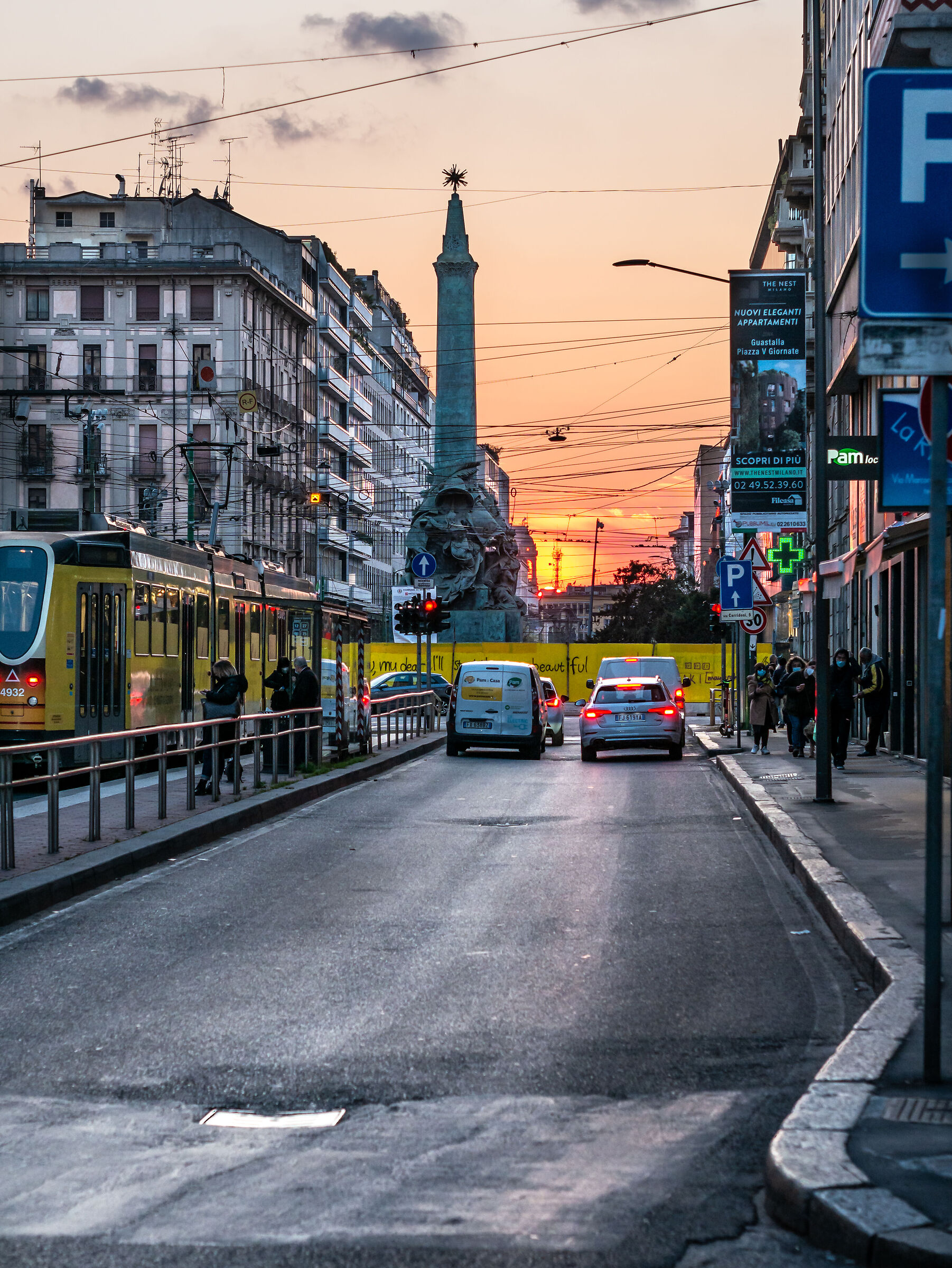 Sunset over Piazza 5 Giornate - Milan