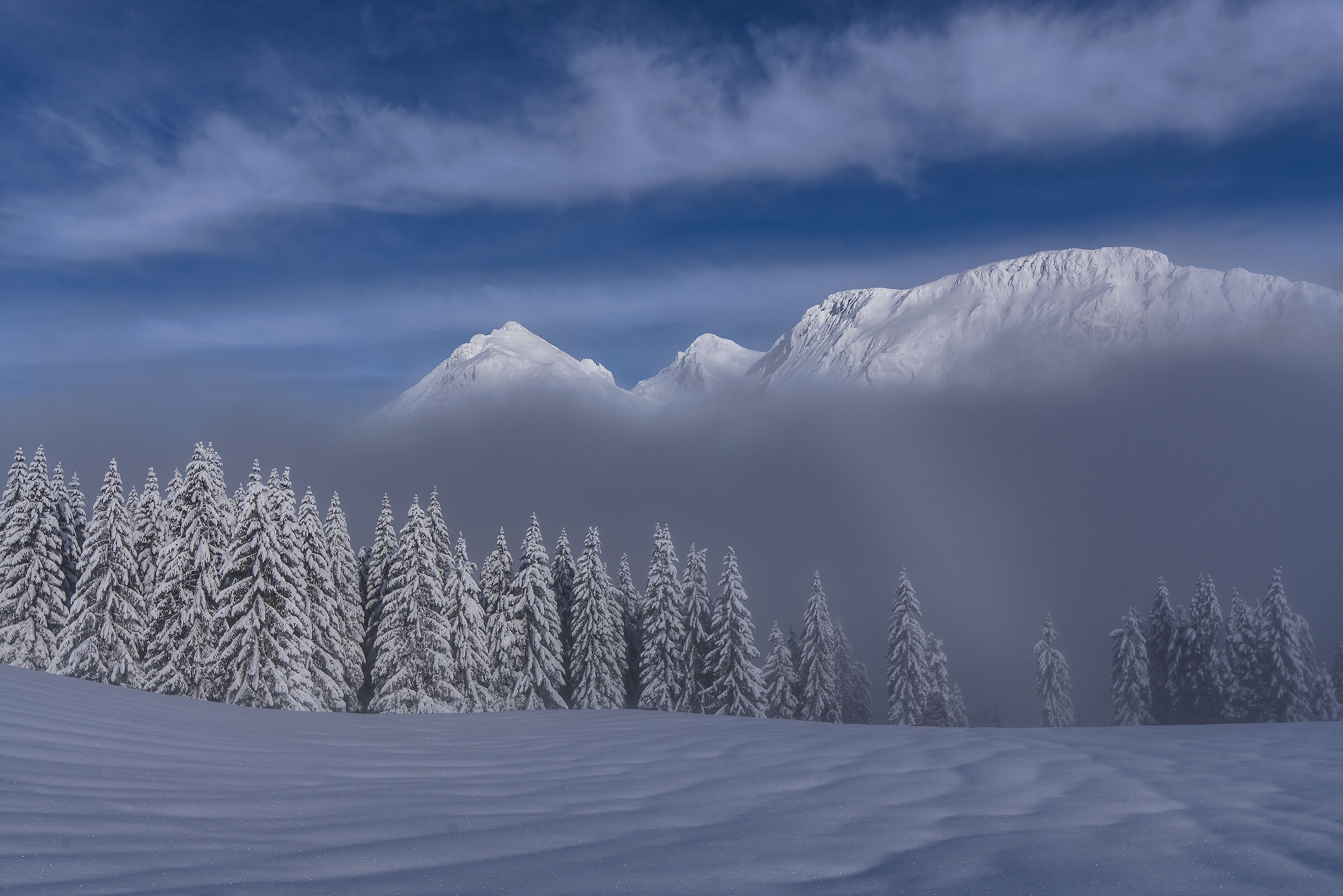 At the edge of the clouds