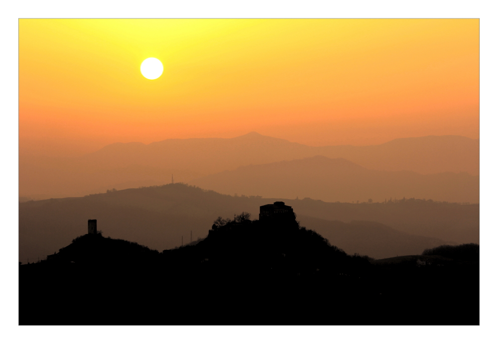 Sunset over the land of the badlands