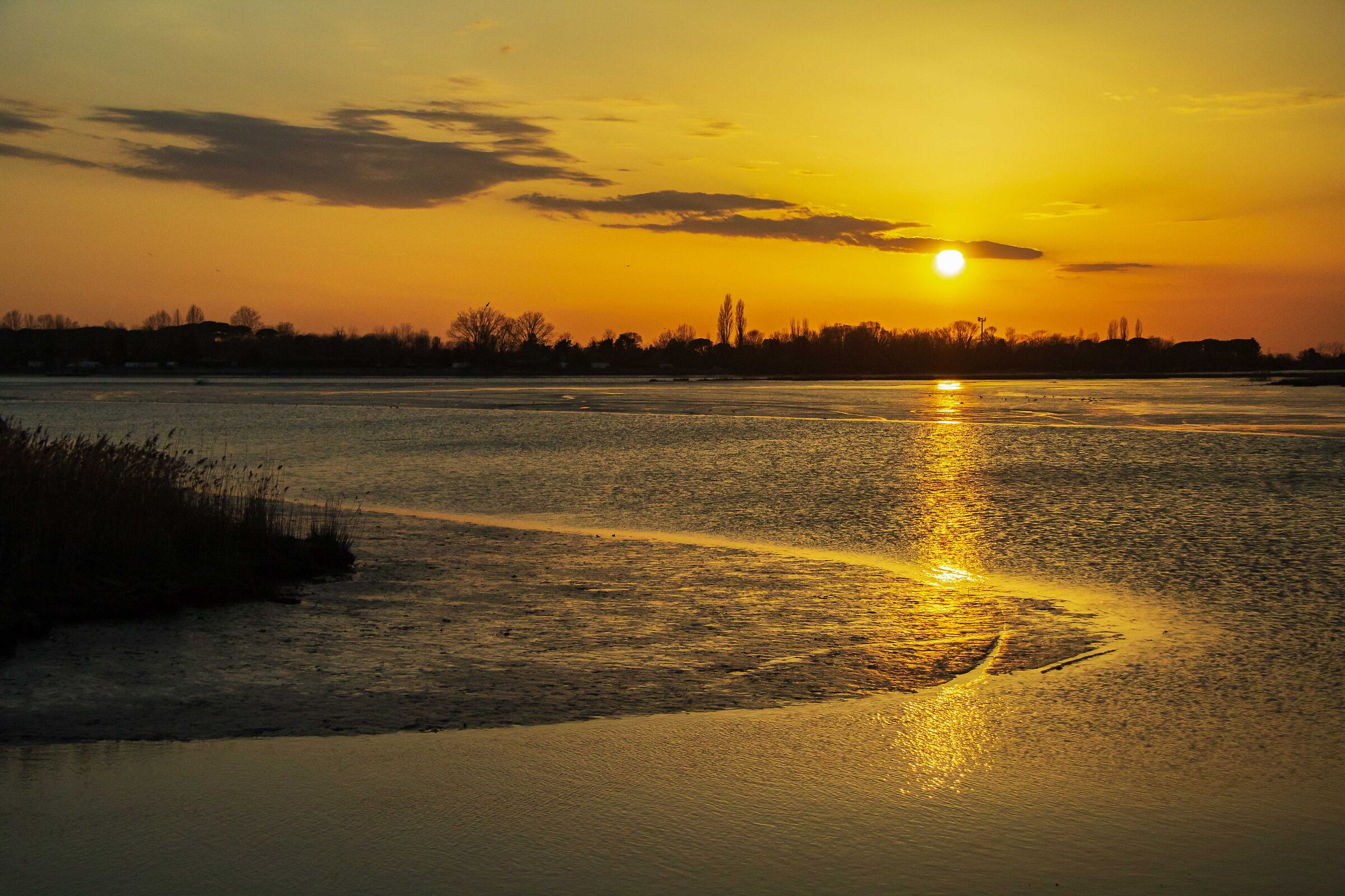 Sunset in the lagoon