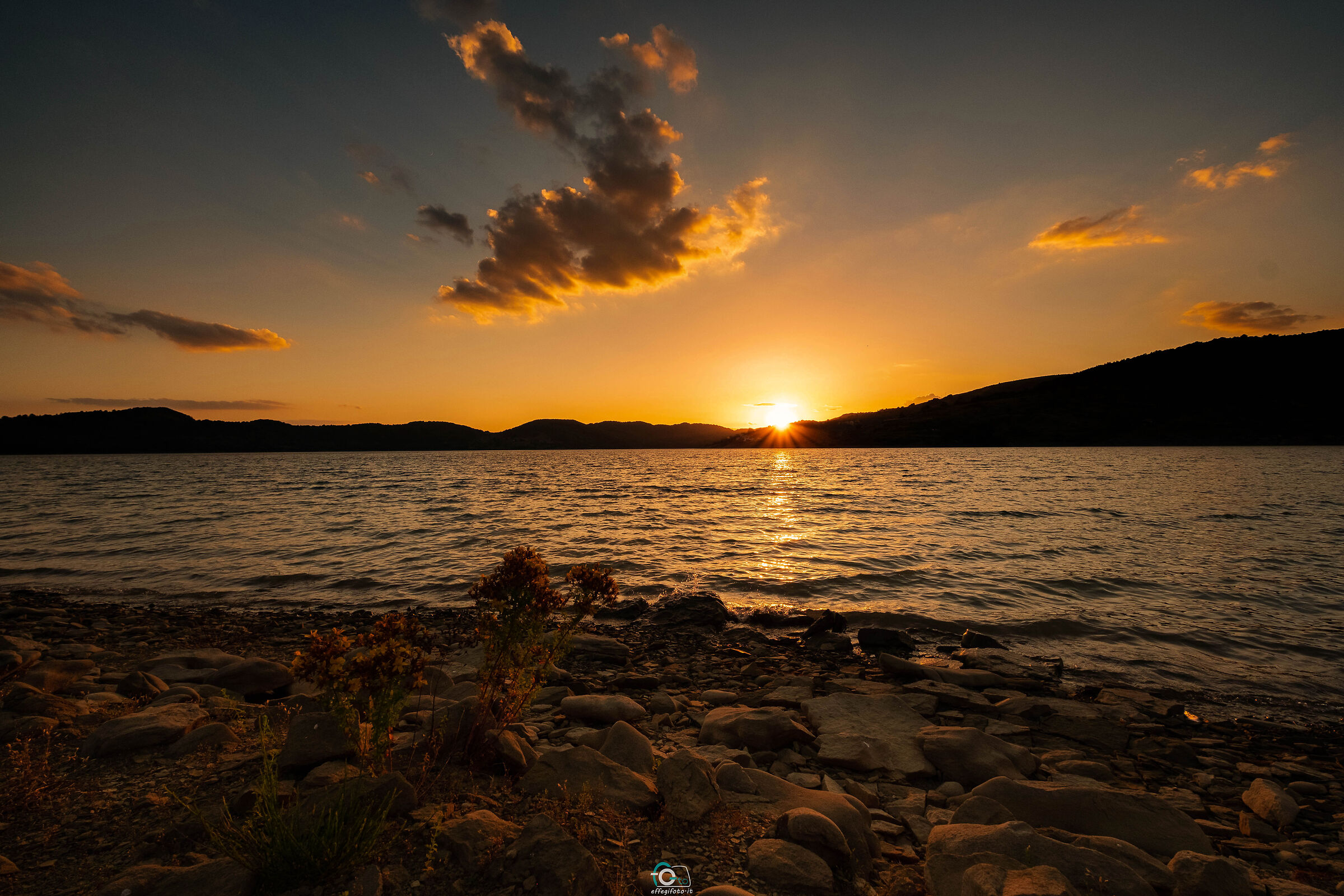 Sunset over the lake