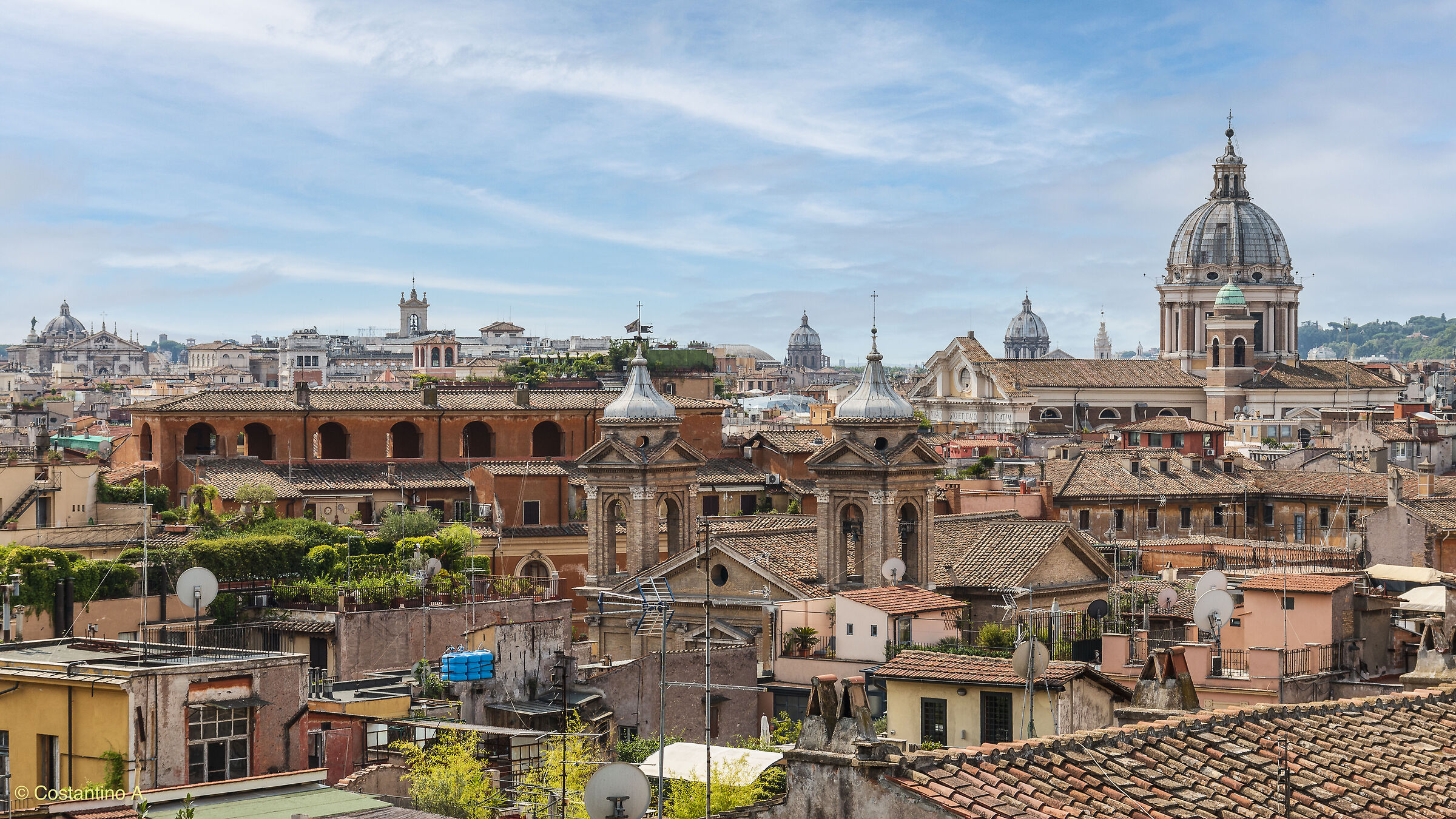 Above the rooftops of Rome.