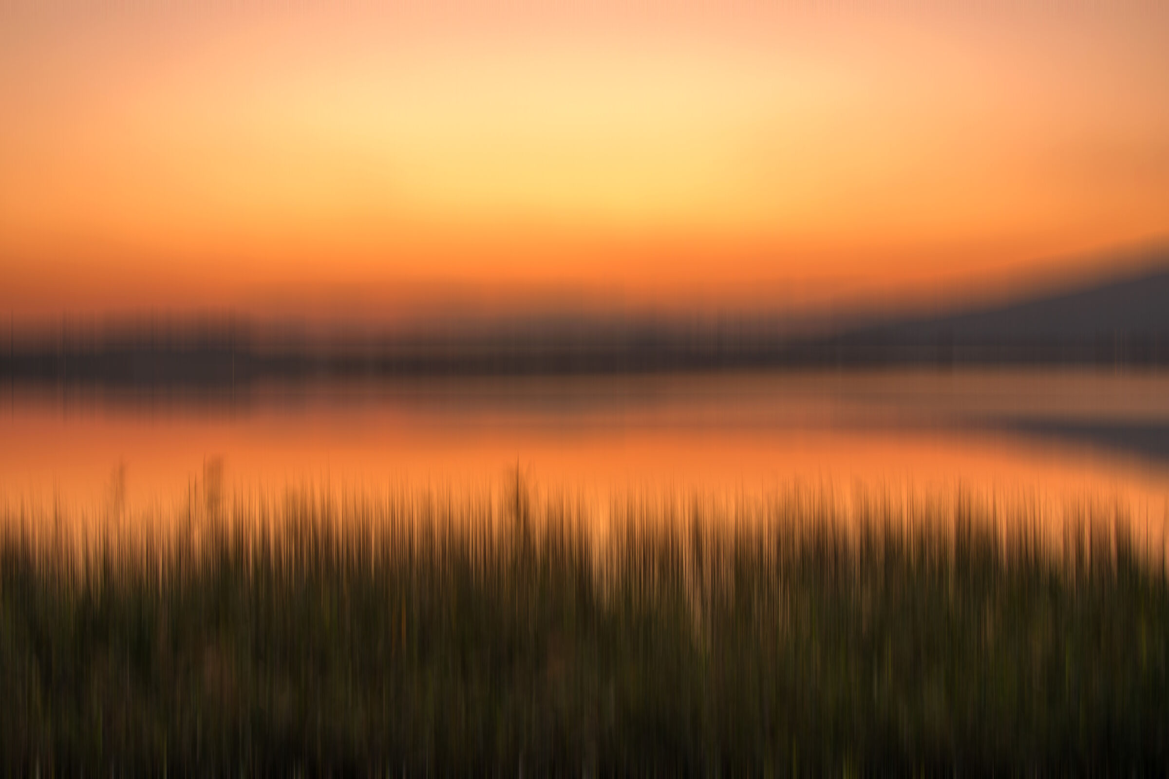 sunset over the lake