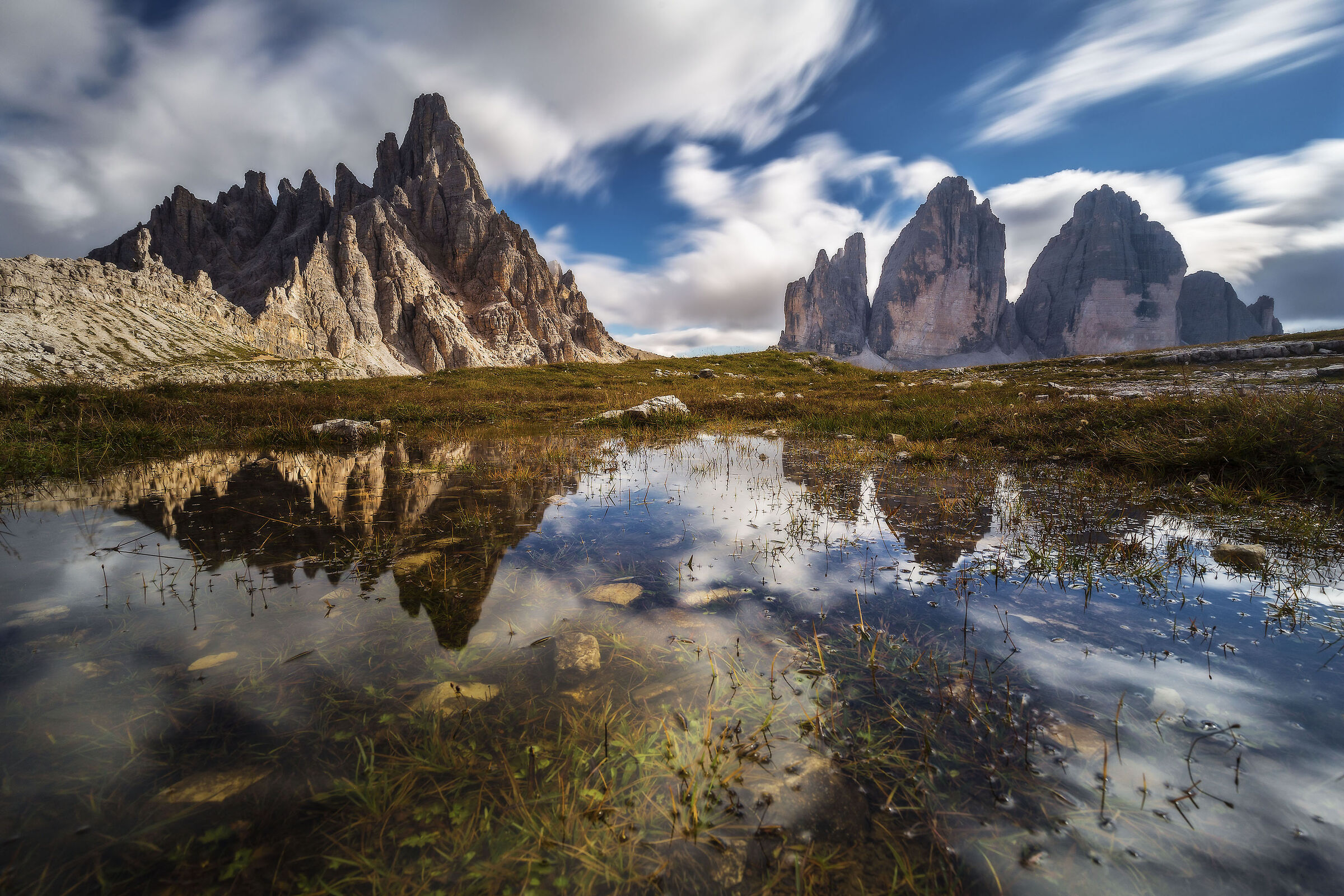 Late summer day at the three peaks of Lavaredo