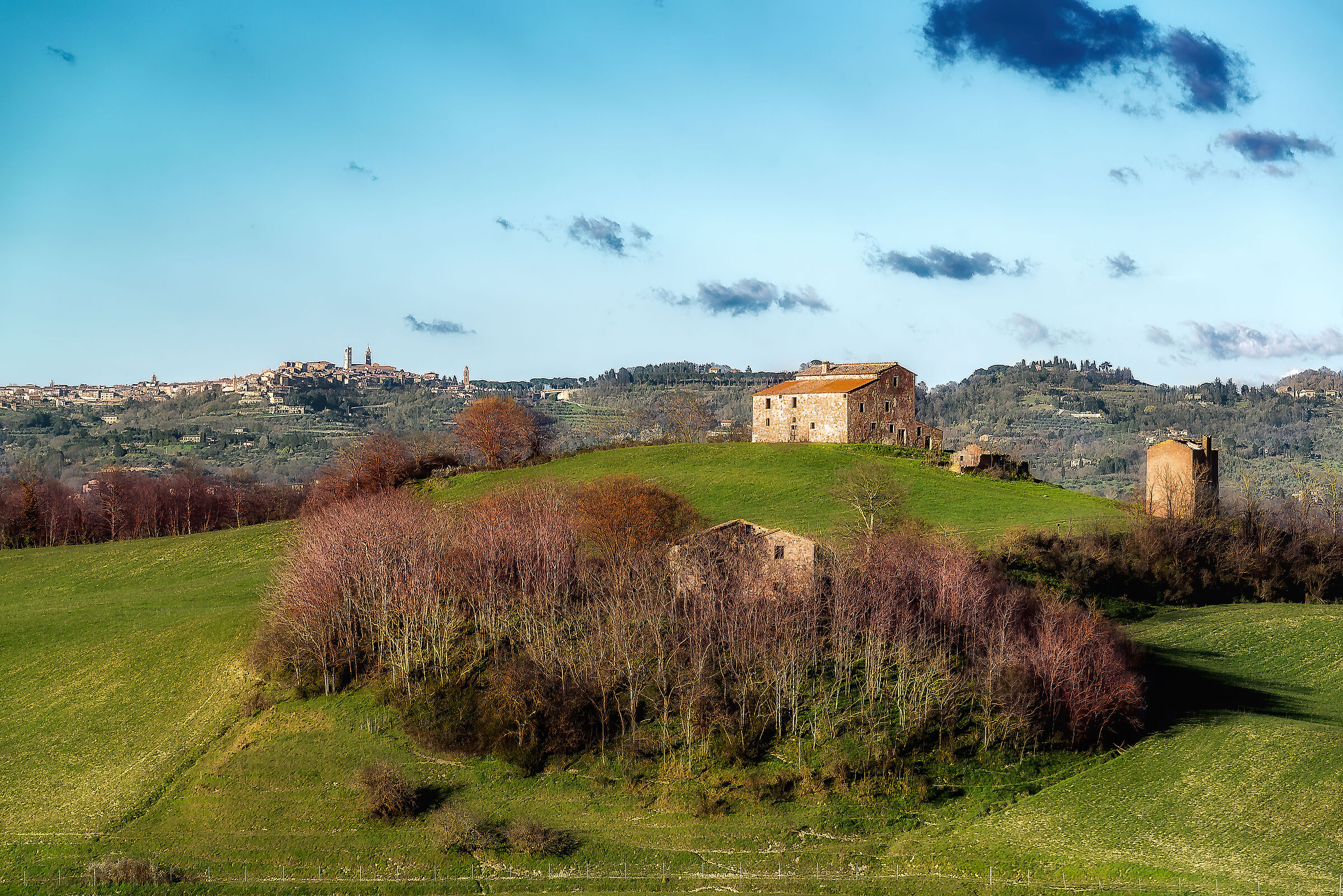 valdichiana meridionale con sfondo citta' della pieve
