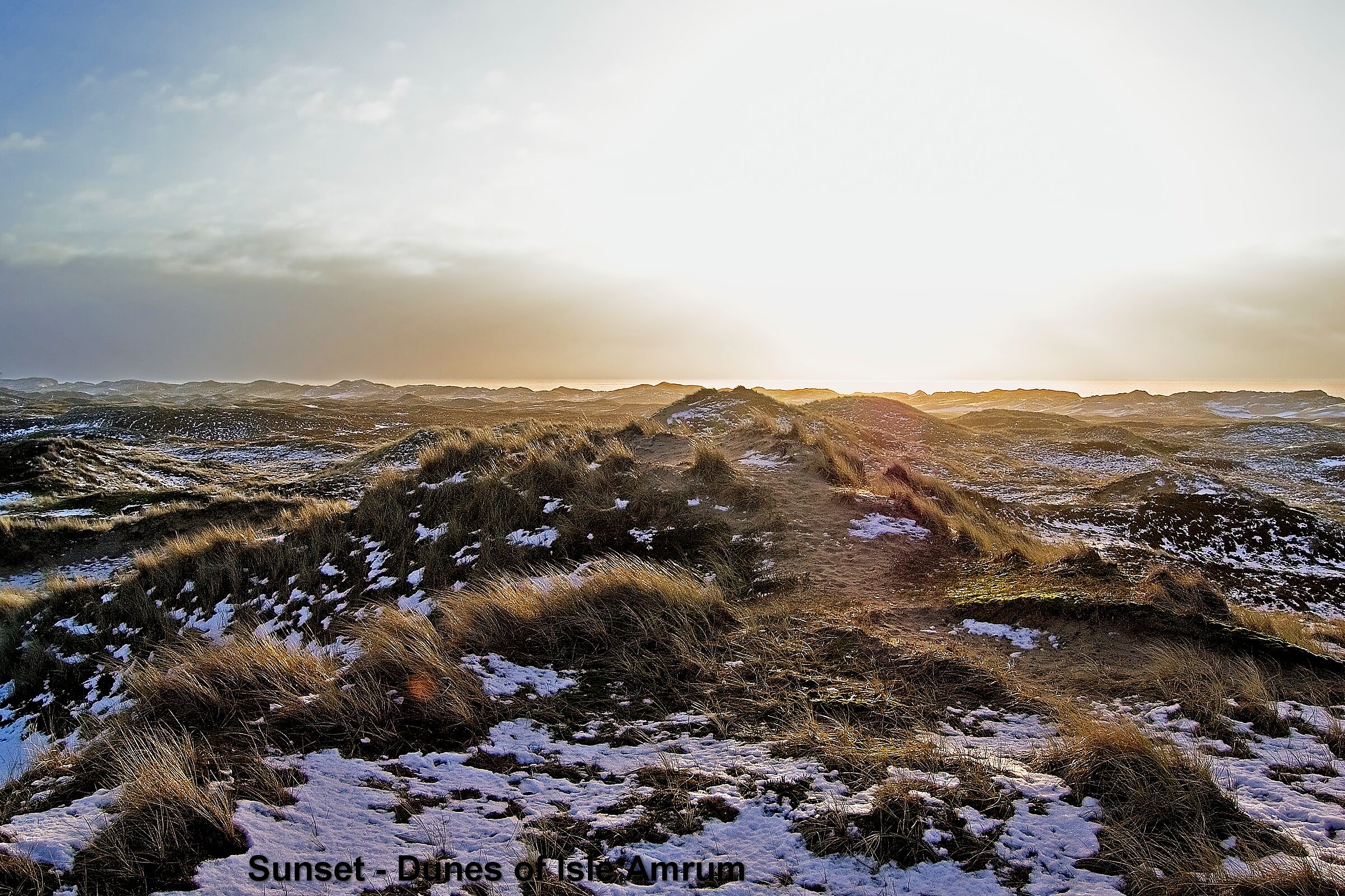 Sunset over the dunes of Amrum