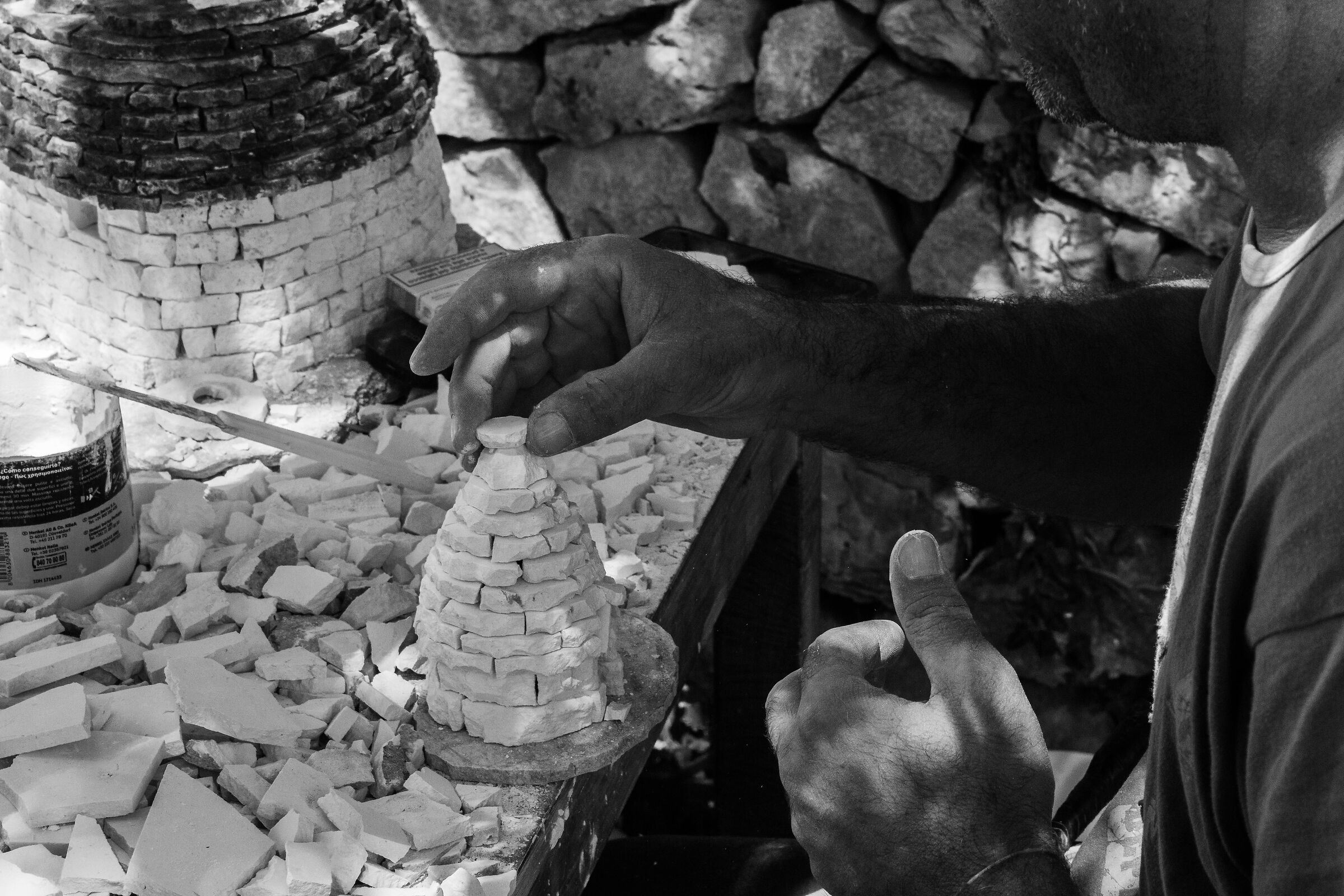 Mini trulli under construction