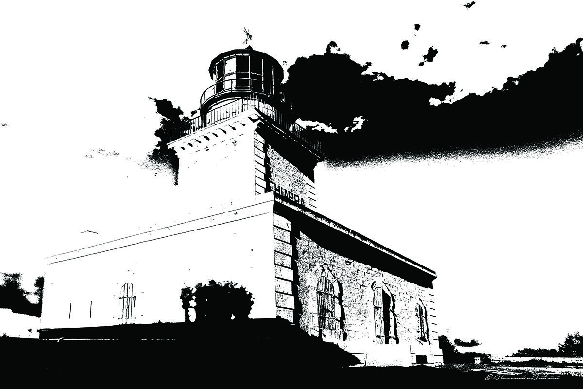 Phare de la Chiappa b/ w  per expo 100x70 Alu D Bond