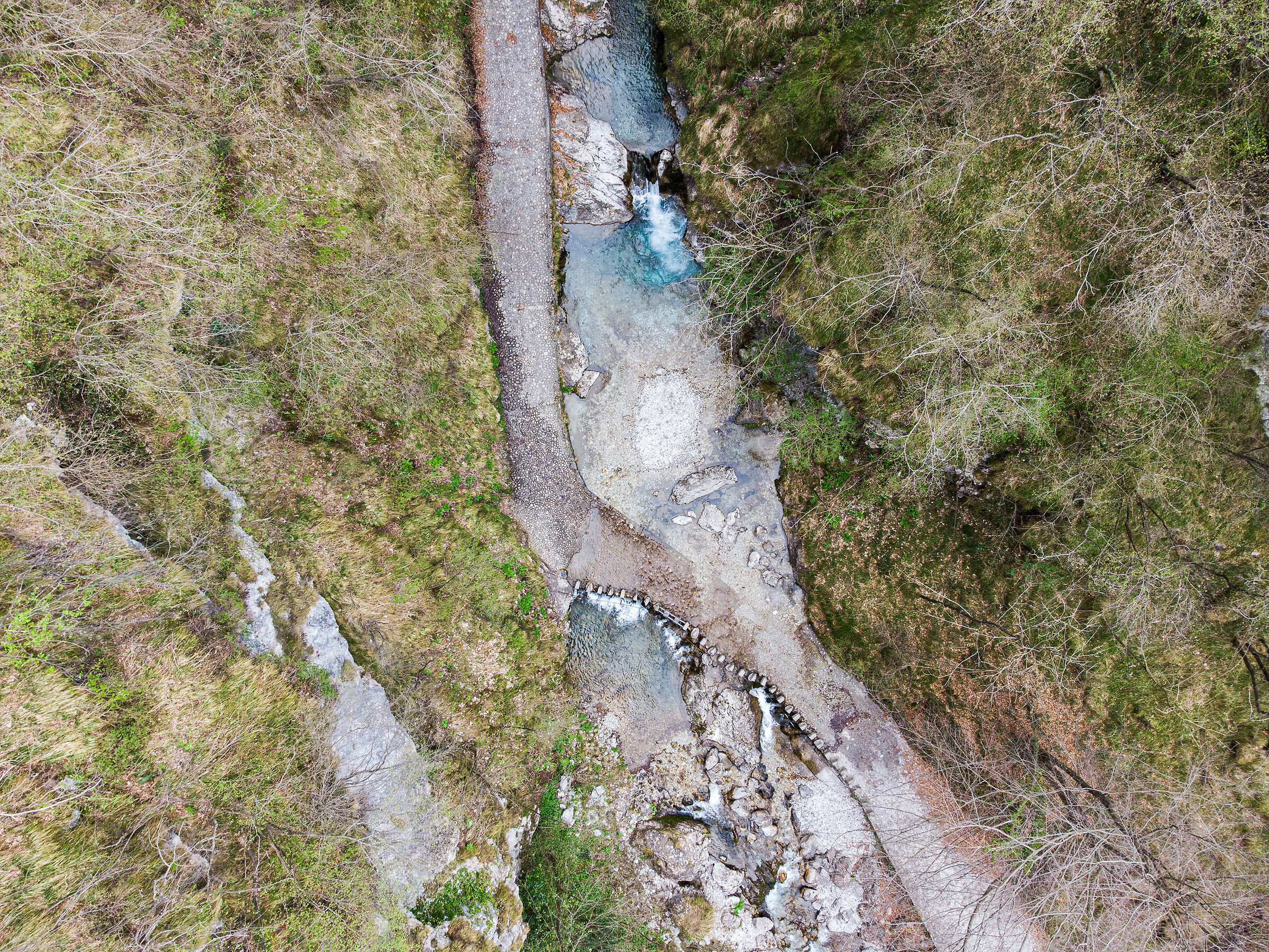 The pools of Val Vertova from above