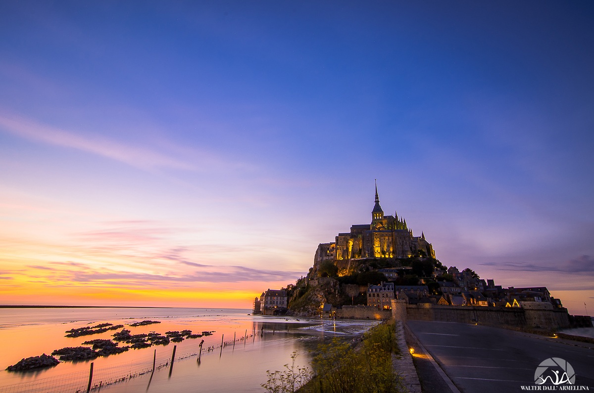 Mont St Michel at sunset