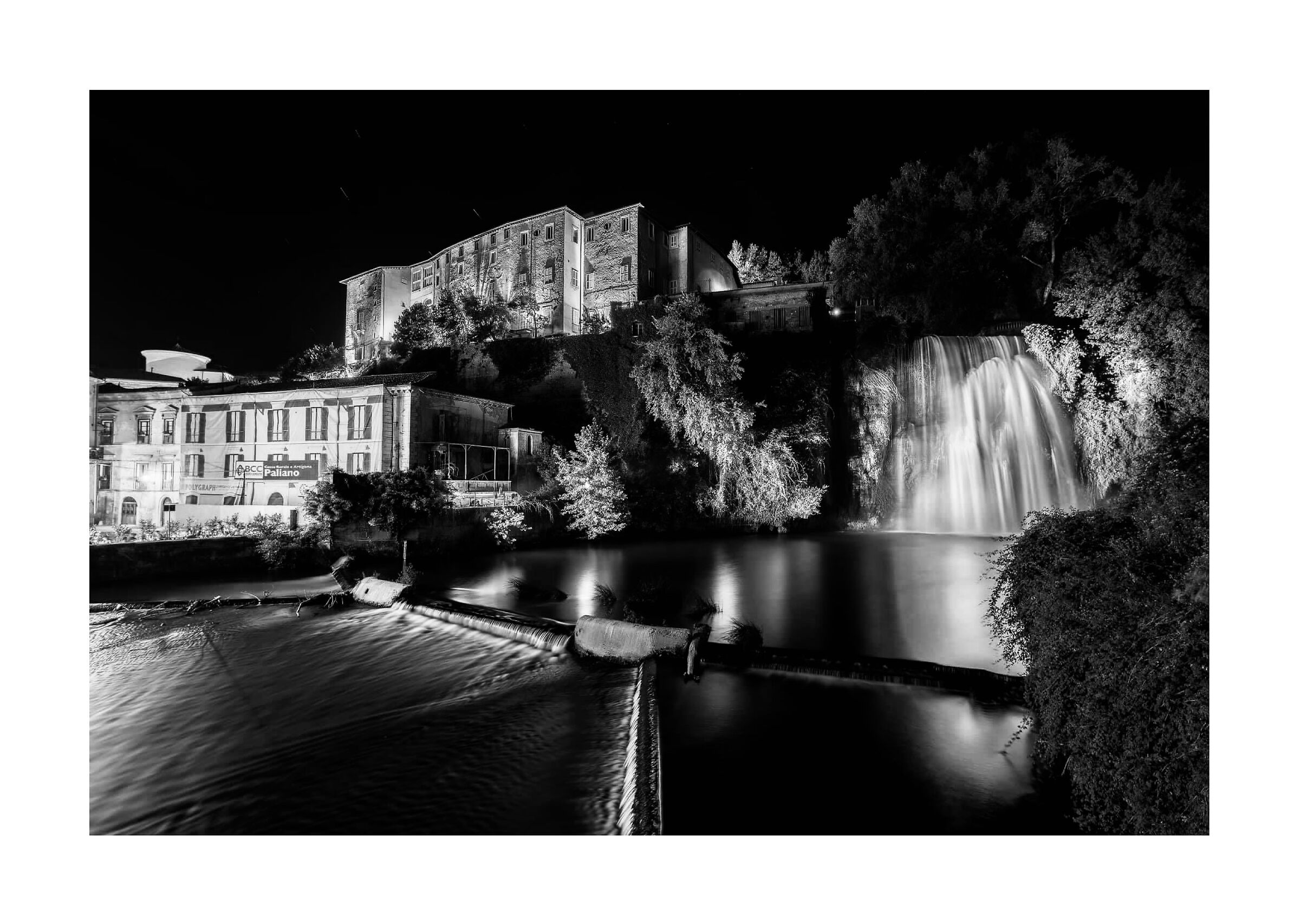 Waterfall on the city