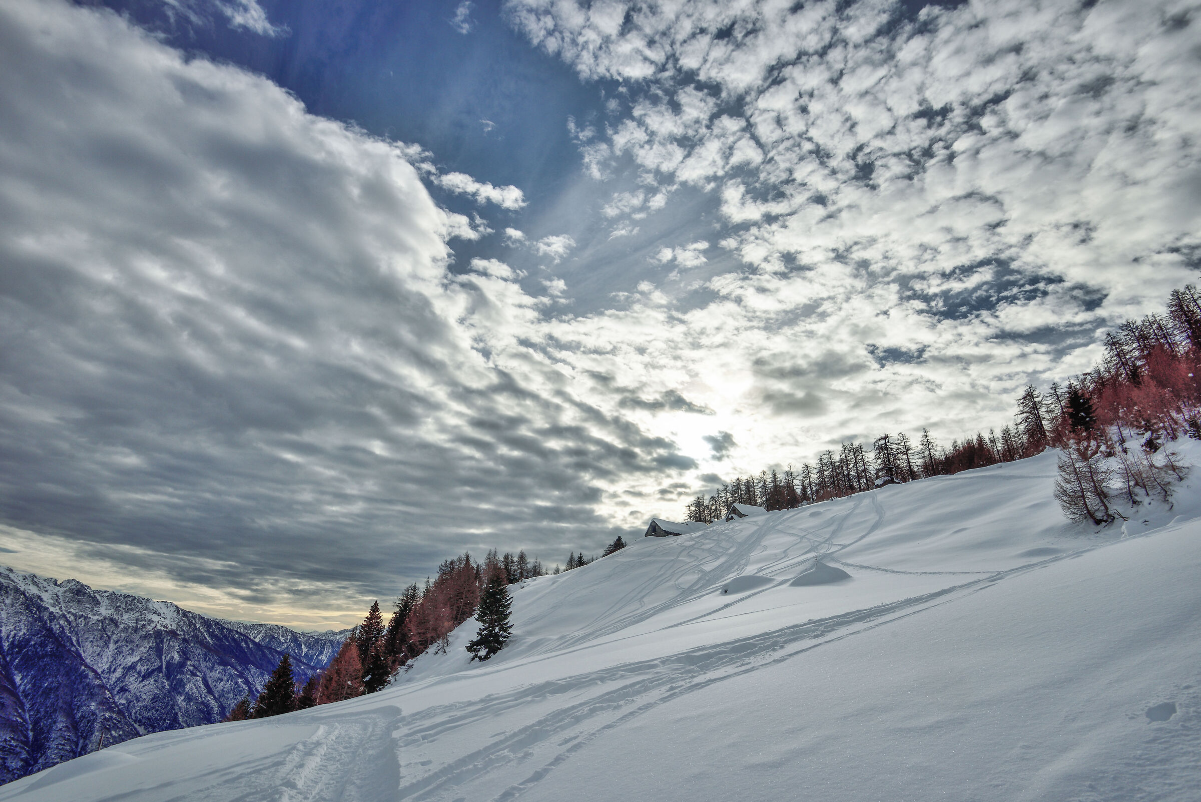scendendo dall'Alpe Deccia superiore
