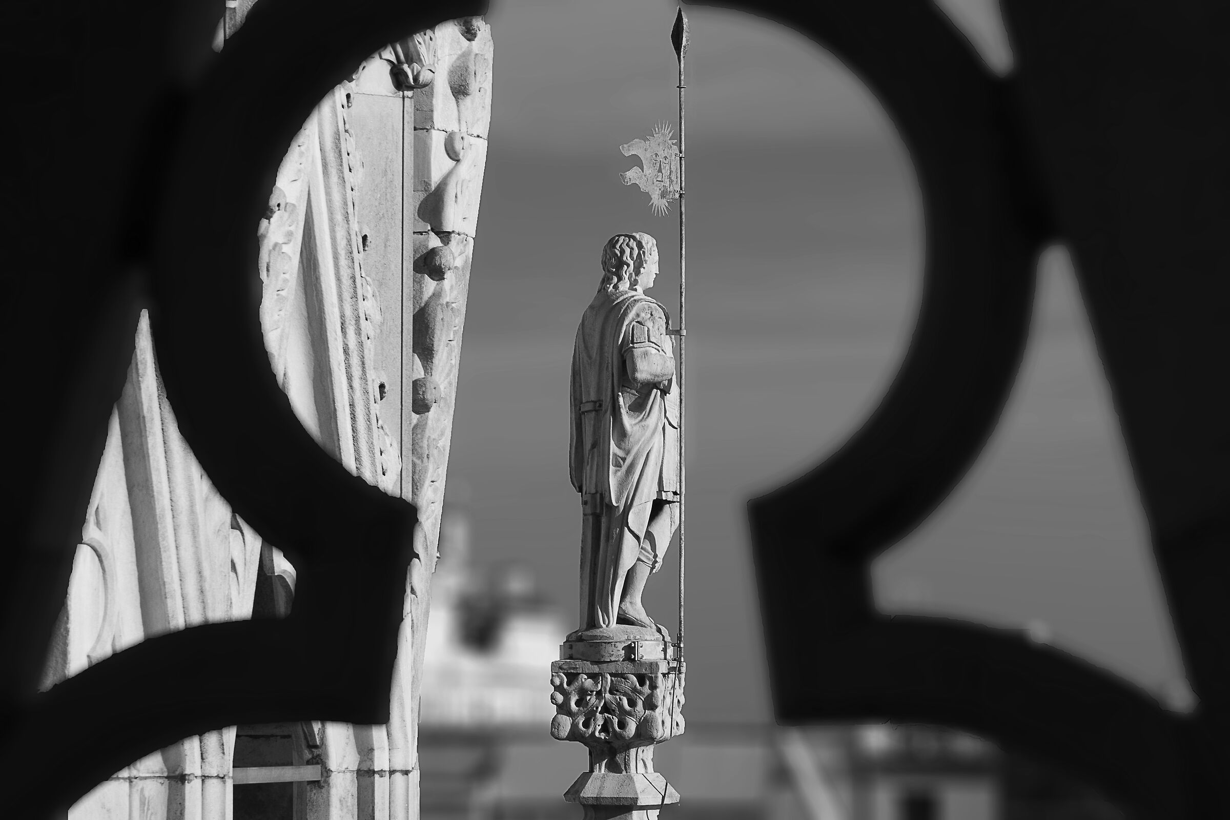 Among the spires of the cathedral