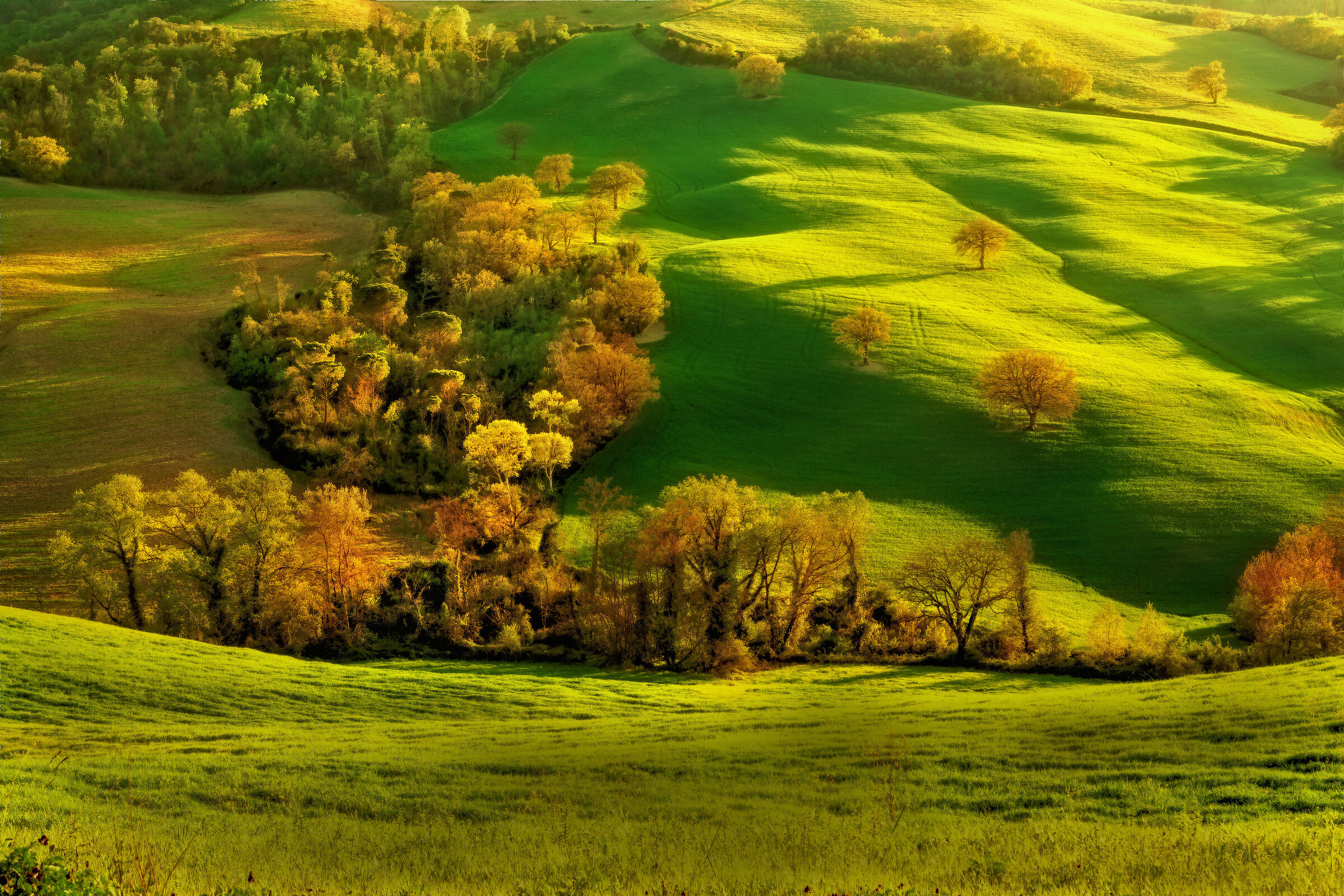 Waves of light on the countryside