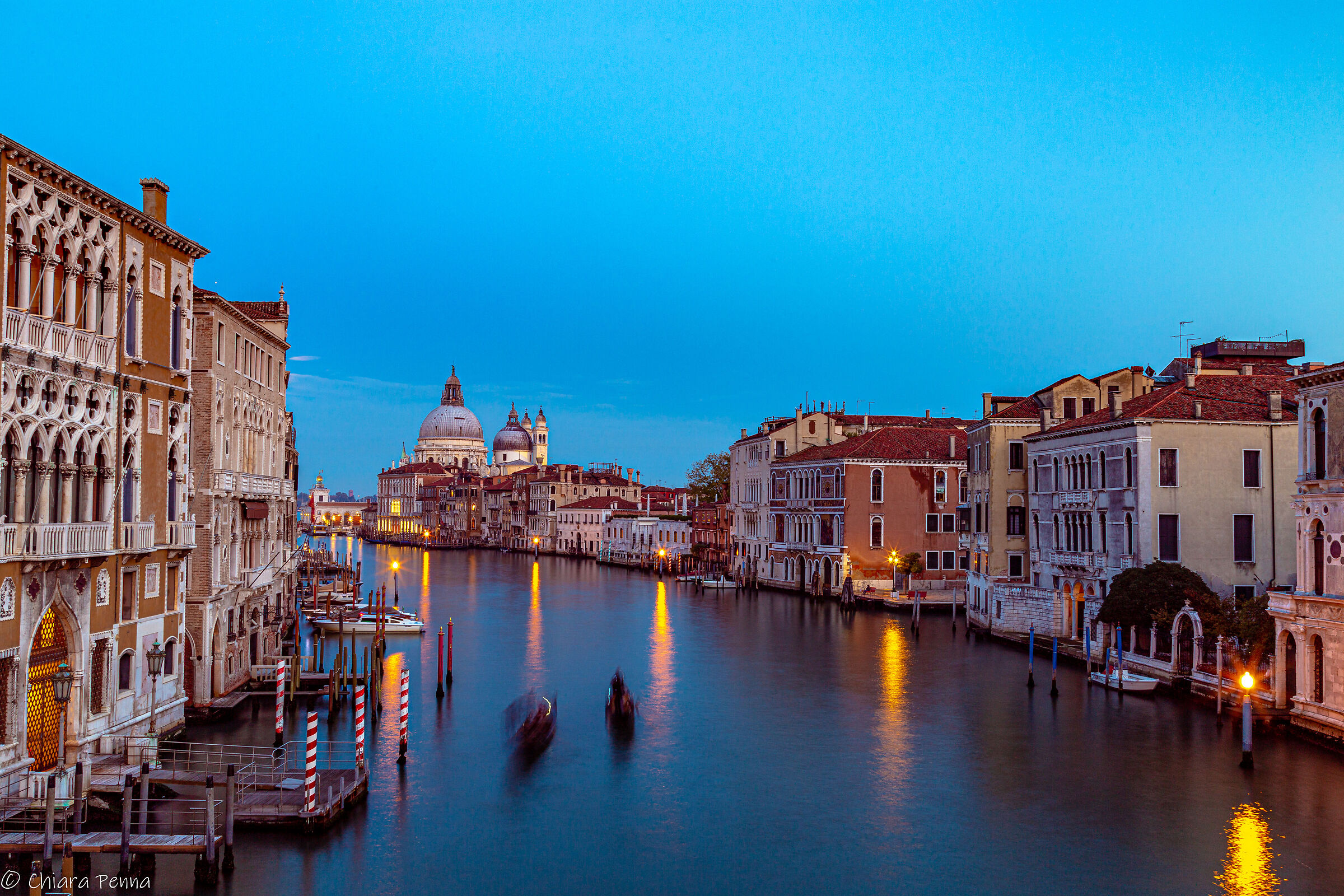 Gondolas at dusk