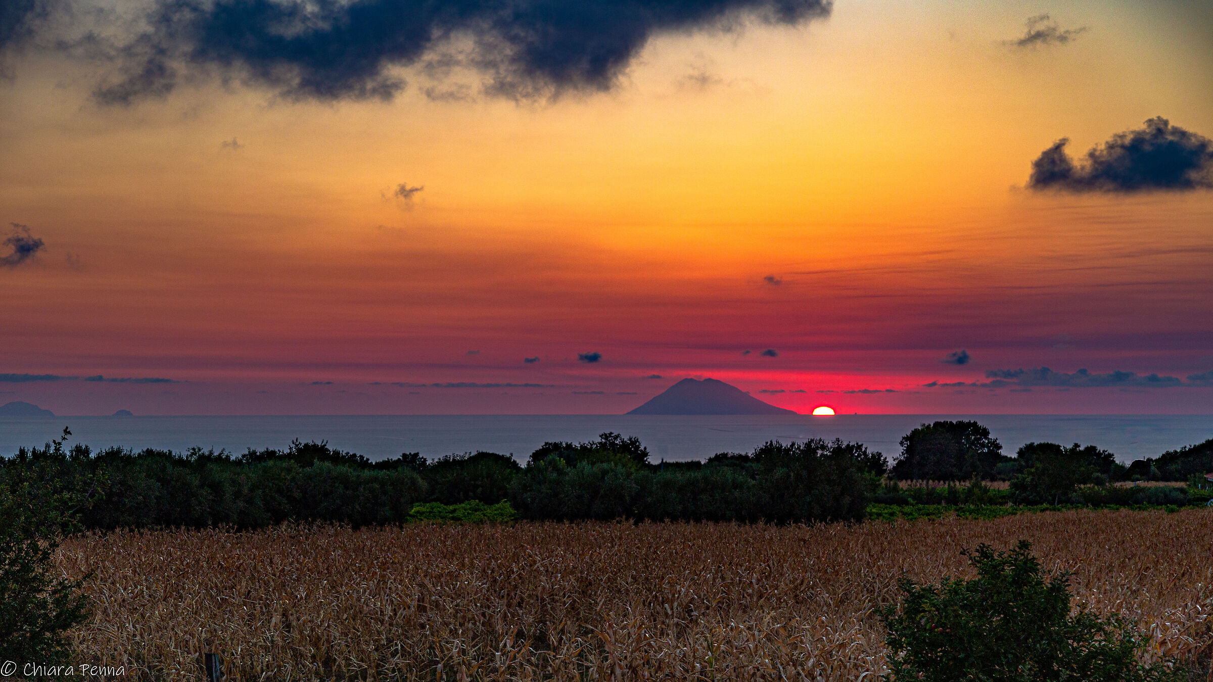 Sunset over Stromboli
