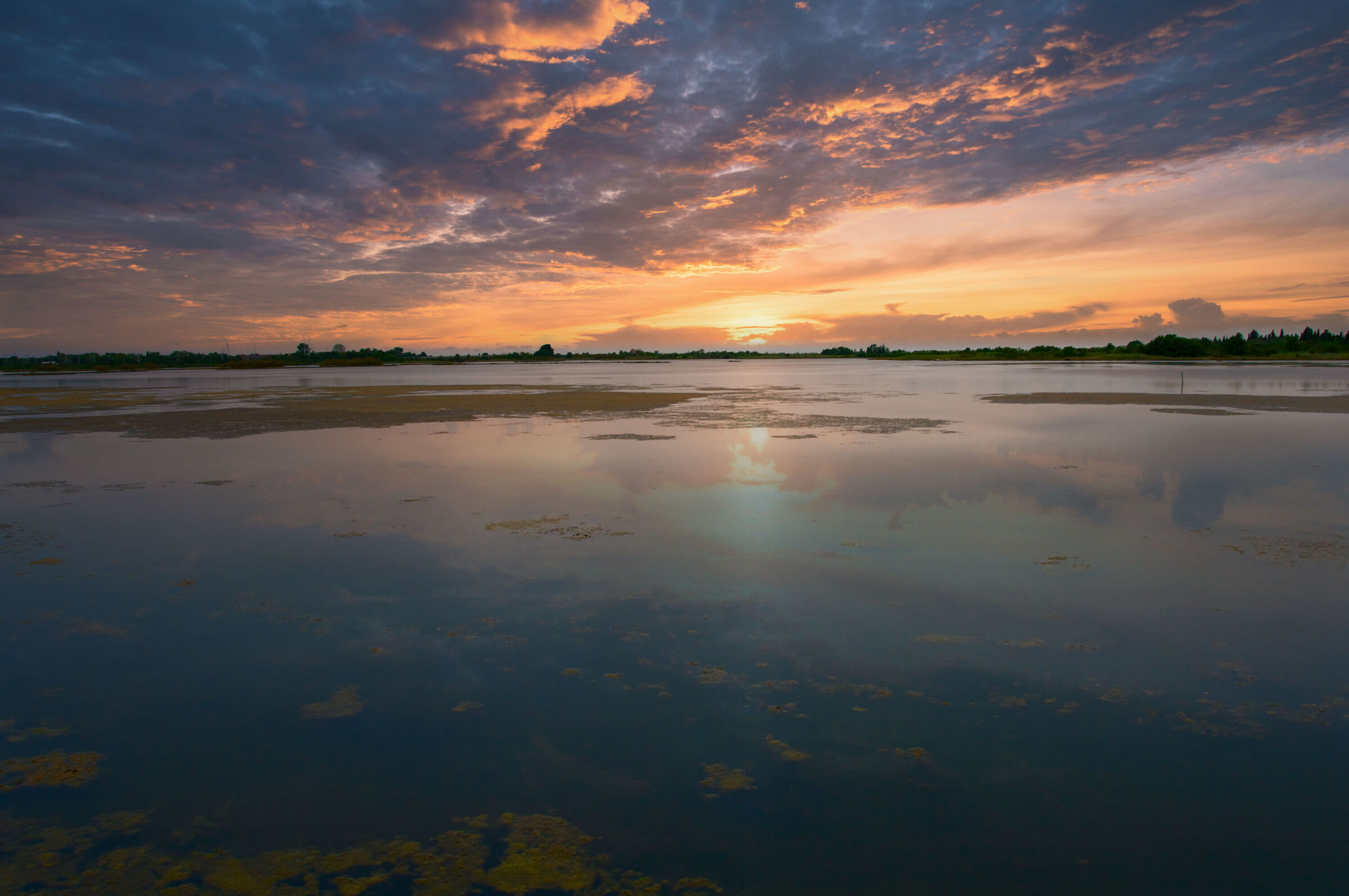 Sunset in the lagoon