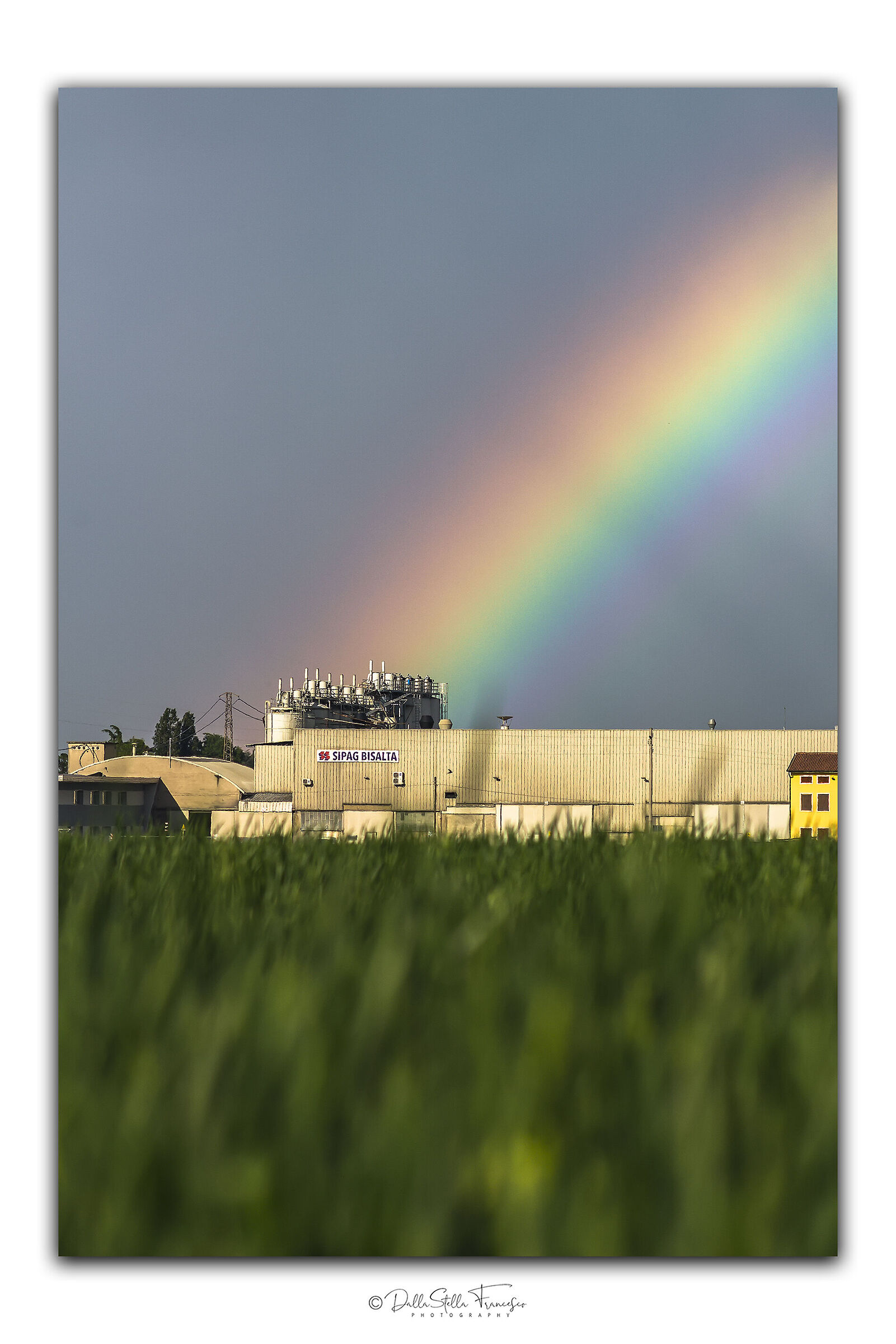 A fragment of rainbow taken up close
