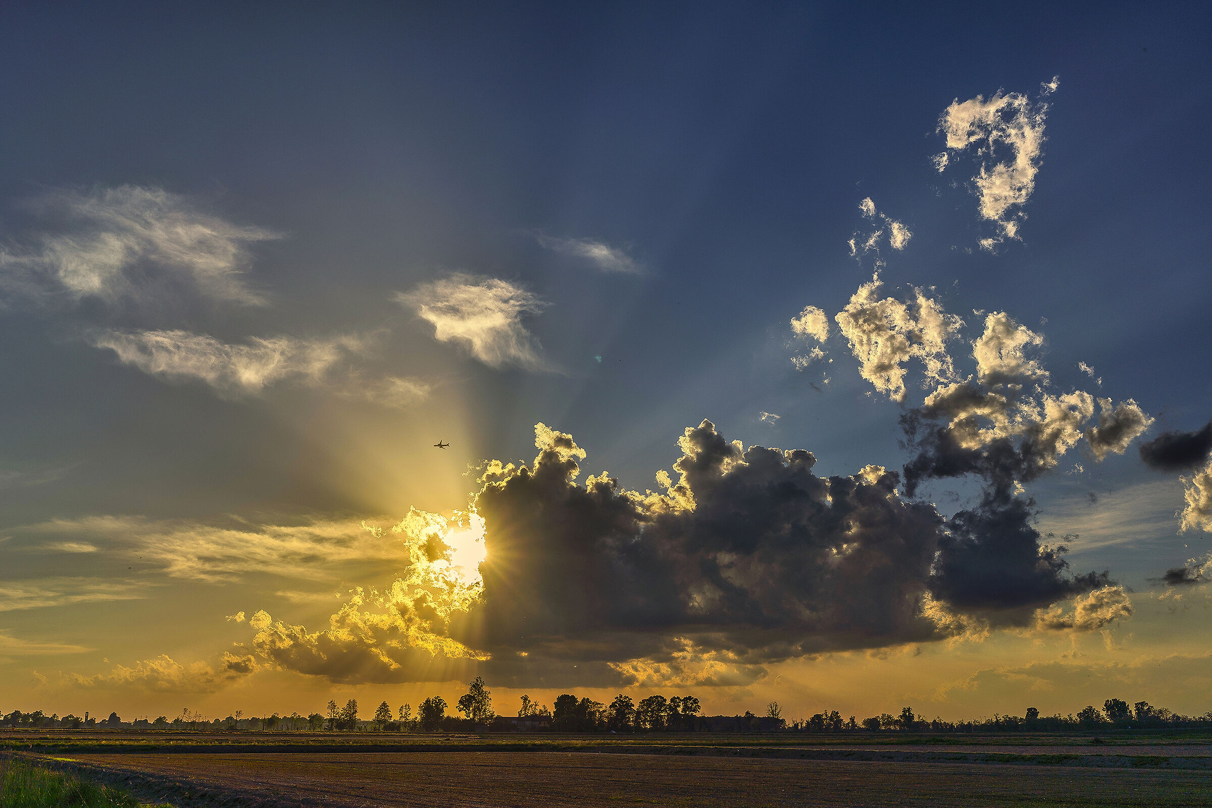 Sunset over the fields