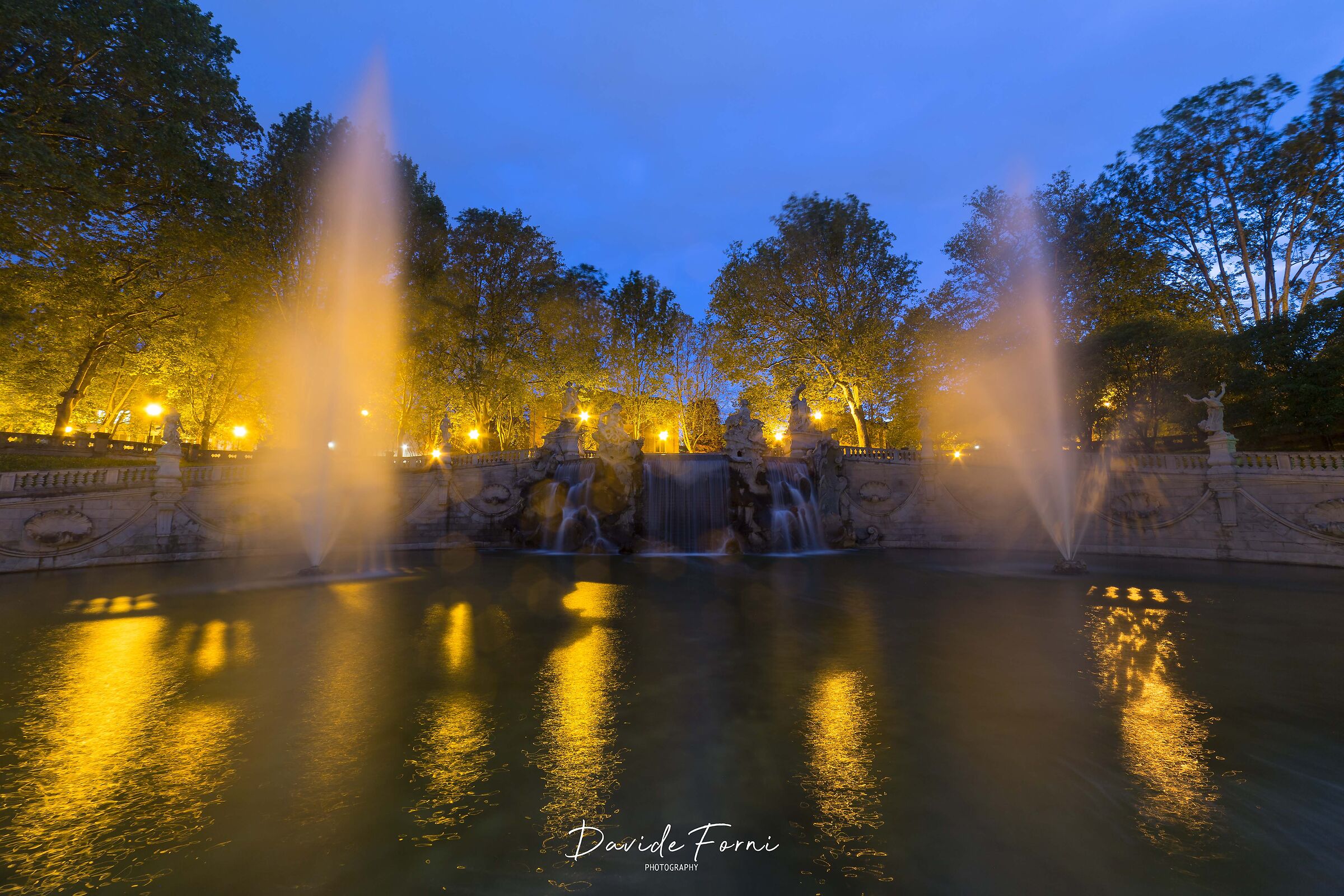12-Month Fountain - Blue Hour at Valentino Park